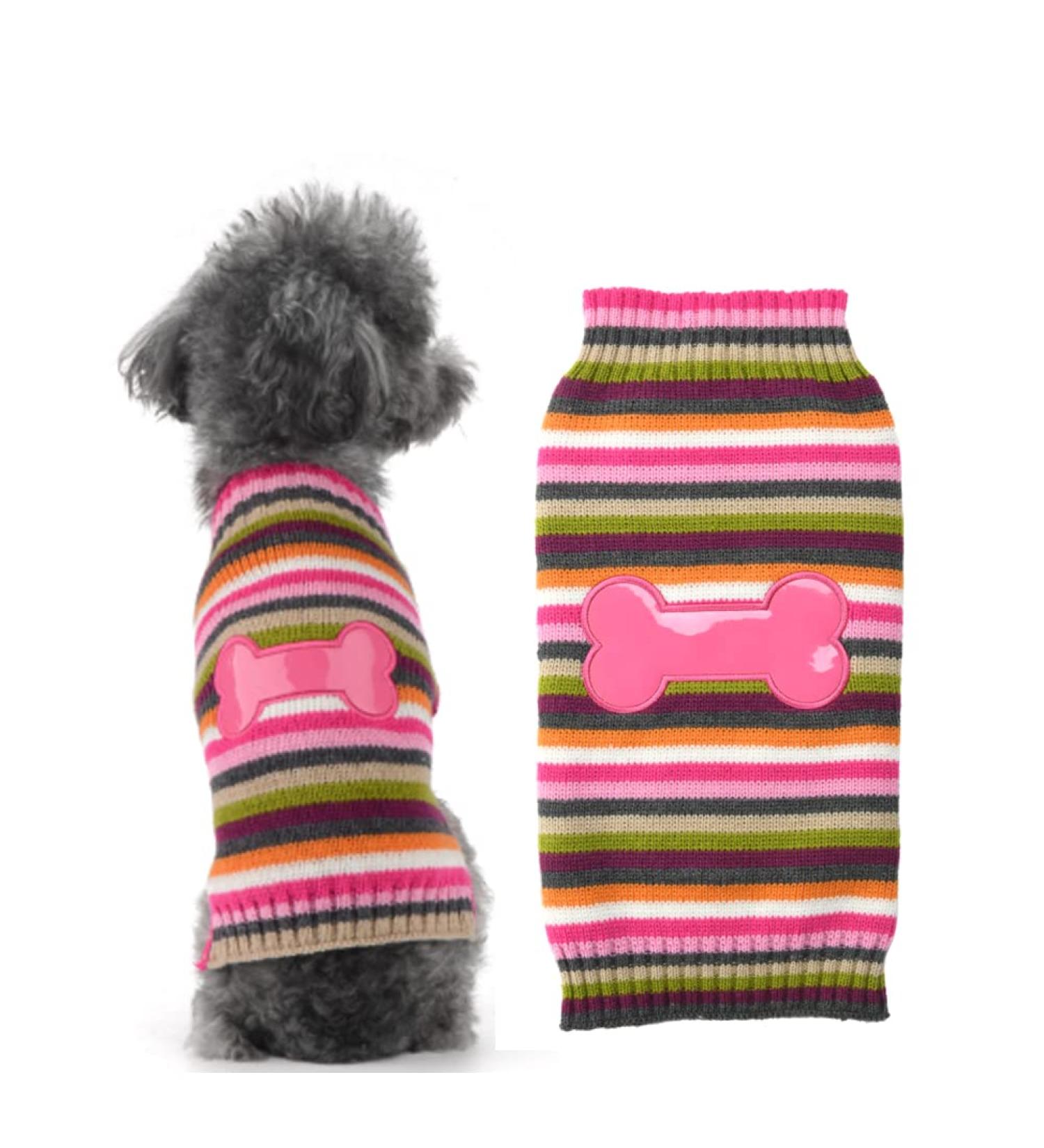 ABRRLO Pink Dog Sweater - Warm Cozy Sweater for Small & Medium Dogs (L Size) - Perfect for Puppies - Buy Online on GoSupps.com