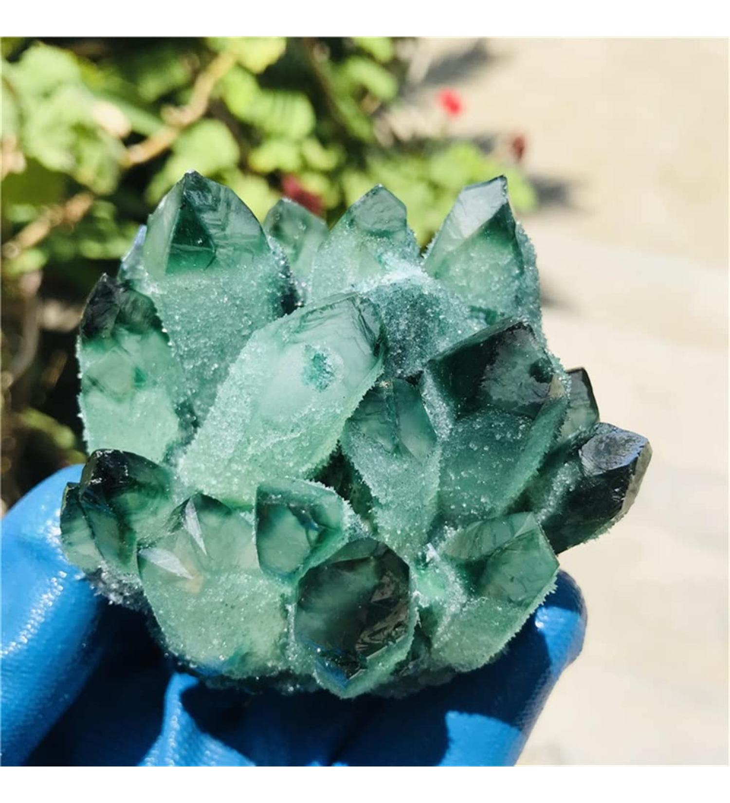 Specimen 200-300g Natural Green Ghost Phantom Quartz Crystal Cluster Specimen Wedding Decoration Aquarium ERTEYIN - Buy Online on GoSupps.com