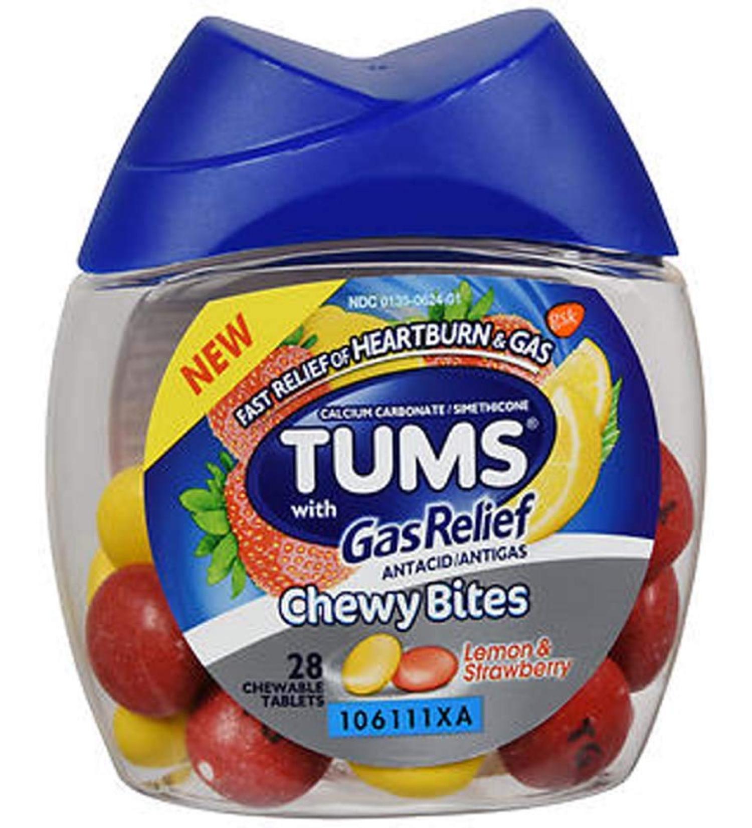 Tums Chewy Bites with Gas Relief (Pack of 4)