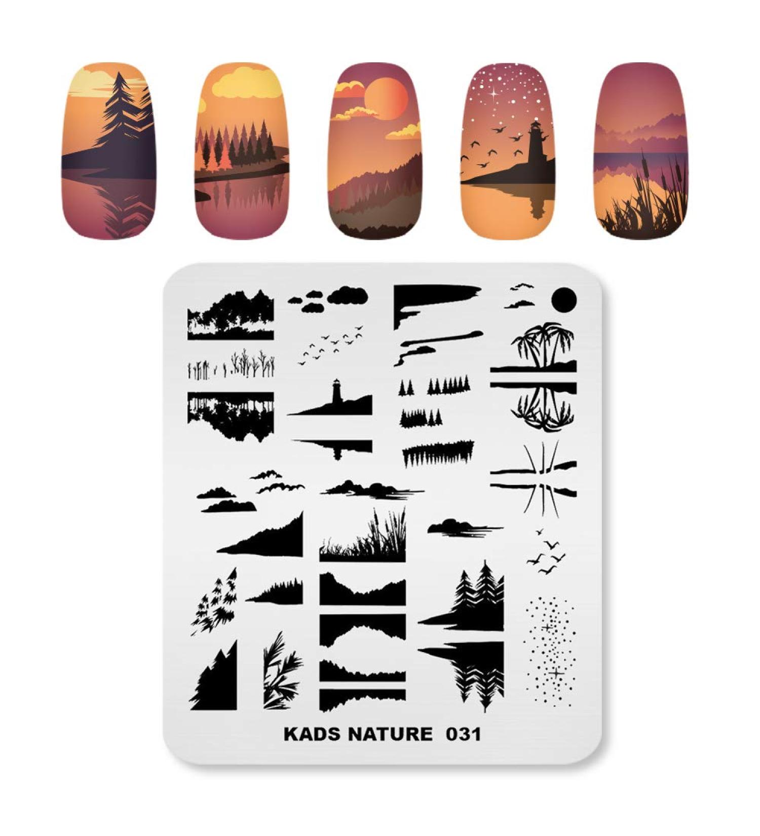 Alexnailart Nail Stamp Plate - Natural Landscape Sunset & Starry Sky Design | DIY Manicure Tool for Stunning Nail Art - Buy Online on GoSupps.com