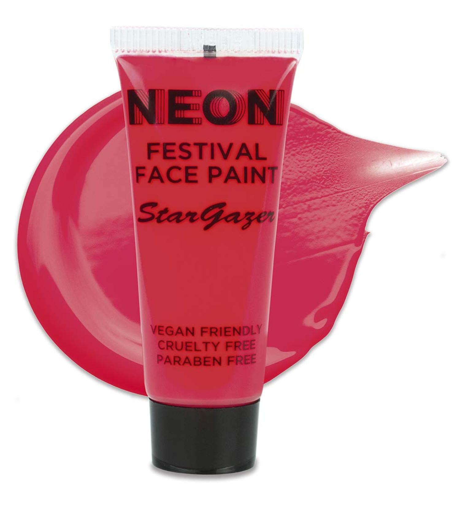Stargazer Neon UV Reactive Festival Face & Body Paint - Sweat Proof Vibrant Red Color for Dazzling Looks - Buy Online on GoSupps.com