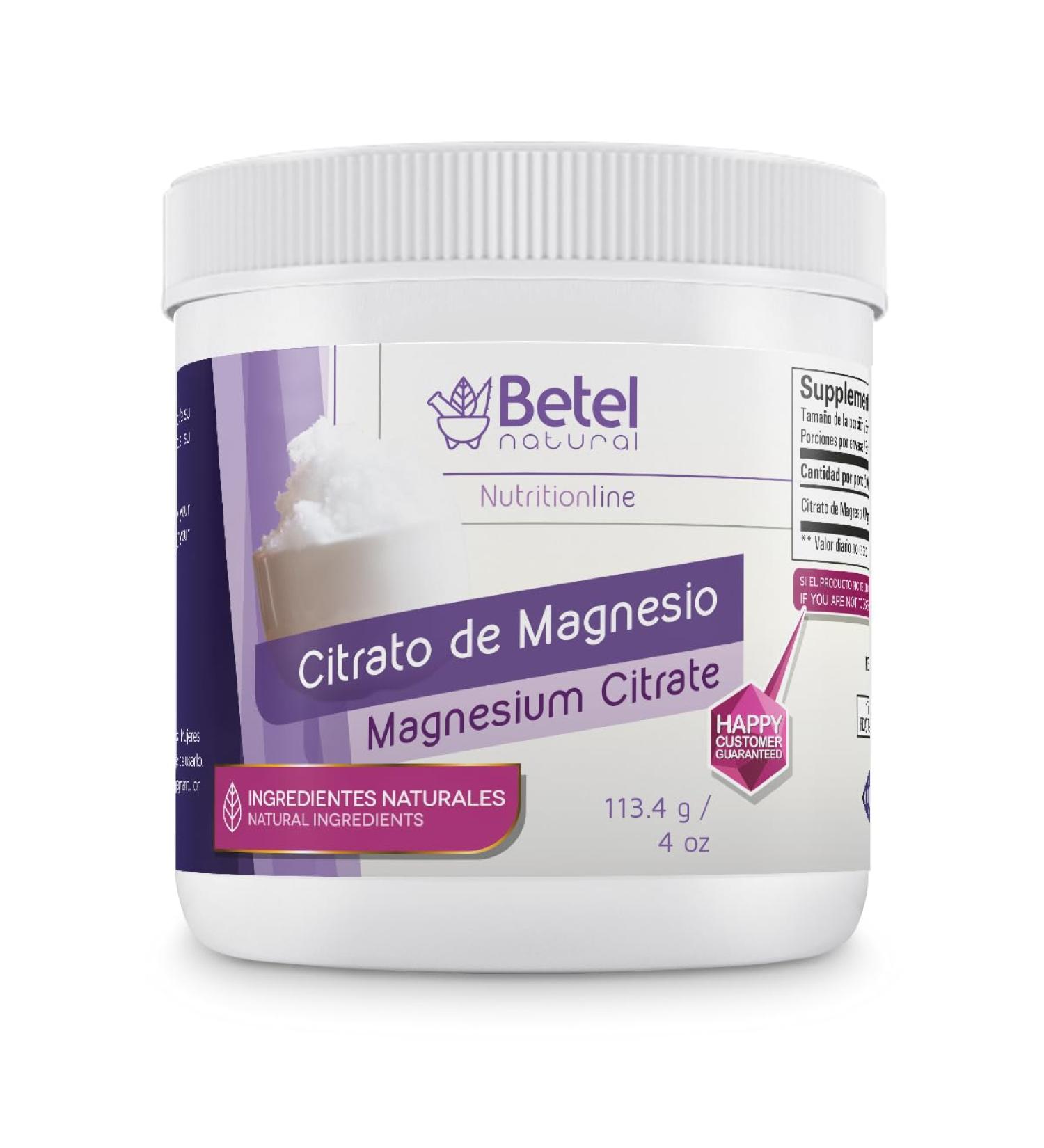 Premium Magnesium Citrate/Citrato de Magnesio Sal by Betel Natural - Easy to Scoop and Mix - 3780 mg per Serving