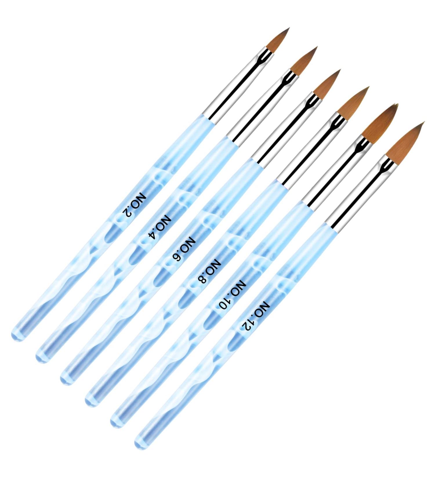 Vesaneae 6-Piece Blue Nail Art Brush Set - UV Gel Acrylic Manicure Tools & Nail Polish Brushes - Buy Online on GoSupps.com