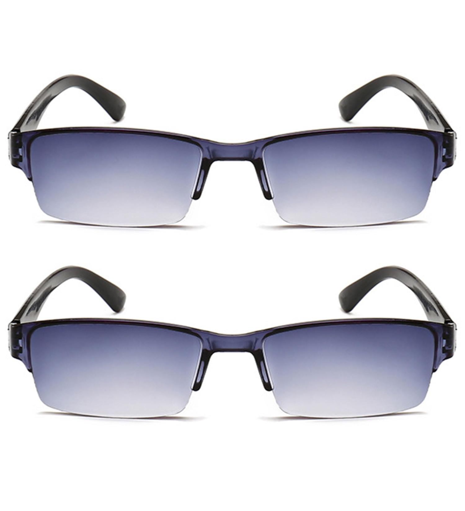 Lanomi Rectangle UV Protection Reading Glasses - Light Plastic Visual Aid for Men & Women Brown & Black Tinted - 2 Pack (3.0x Magnification) - Buy Online on GoSupps.com