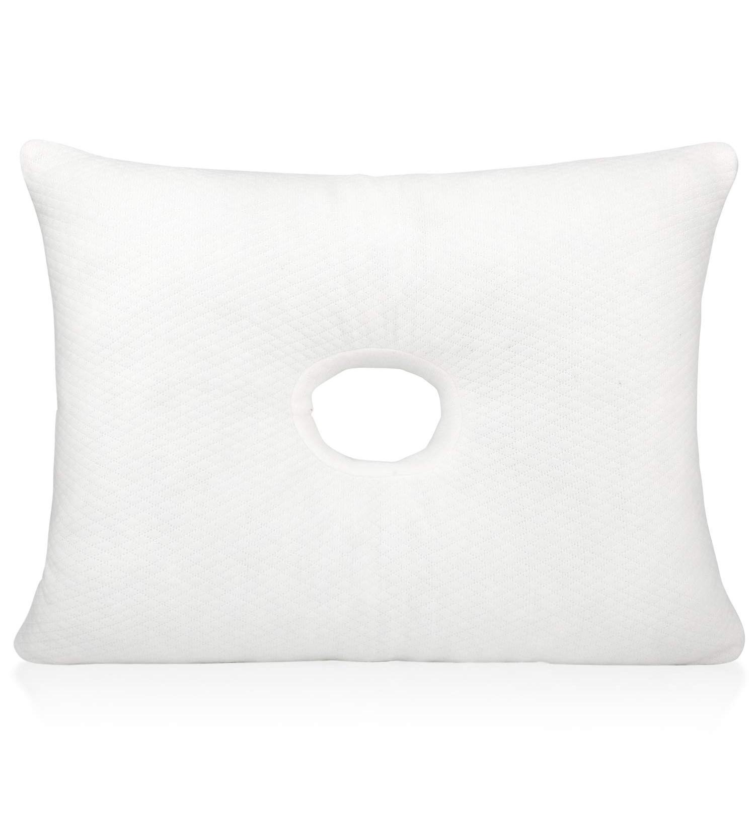 Firm Memory Foam Pillow with Ear Hole - 2 Pillowcases Included | Reduce Ear Pain from CNH, Pressure Sores, Post Surgery | Non-Adjustable - Buy Online on GoSupps.com