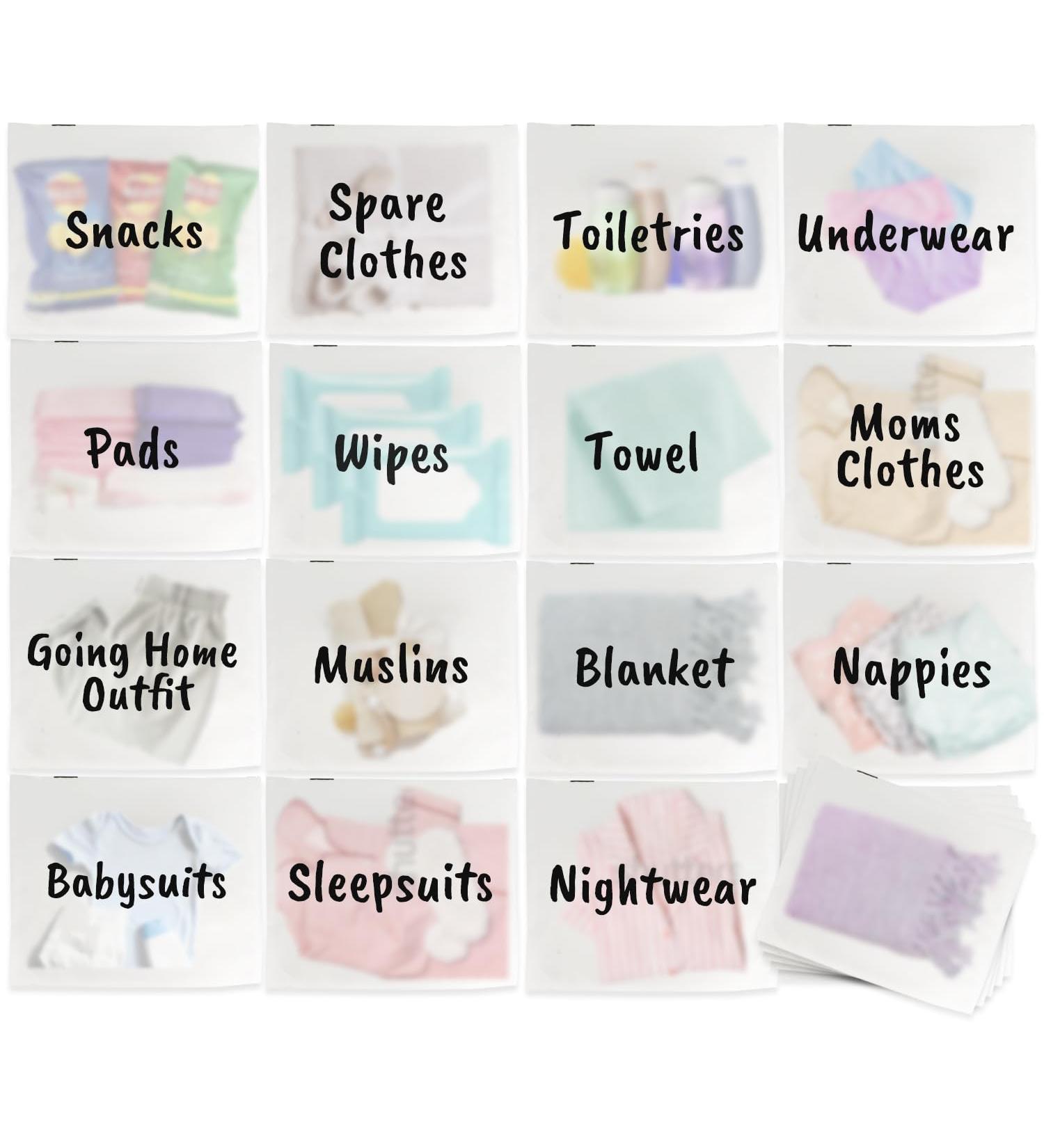 20 Pcs Maternity Hospital Bag Essentials Storage Bags - Reusable Ziplock Pouches (15 Labeled & 5 Unlabeled) - Buy Online on GoSupps.com
