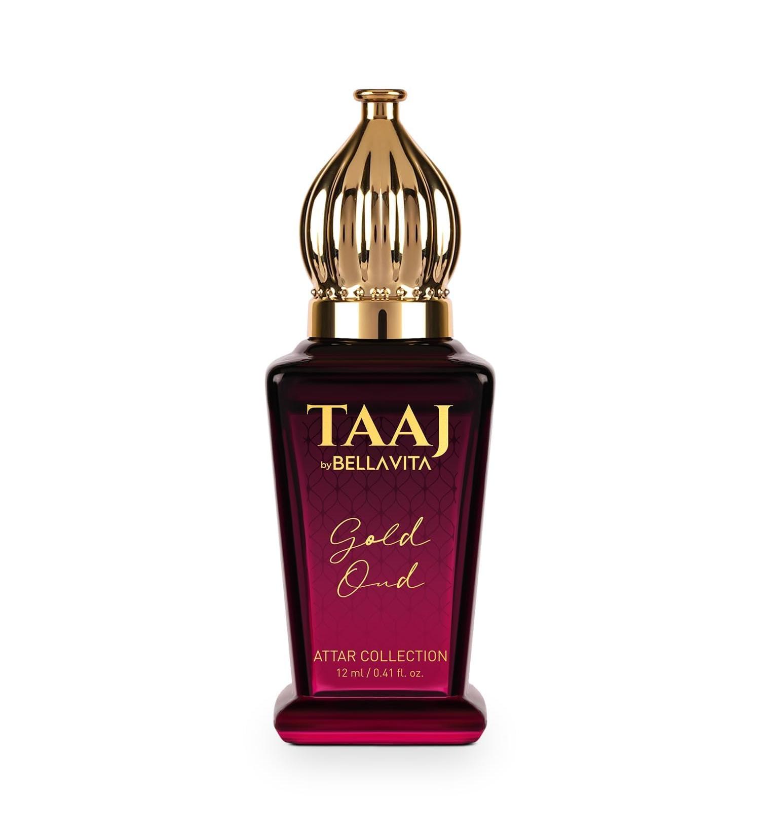 LUXURY TAAJ Gold Oud Attar with Caramel Rose Jasmine & Orris for Men and Women Non-Alcoholic Roll On Long Lasting Fragrance 12 ML - Buy Online on GoSupps.com
