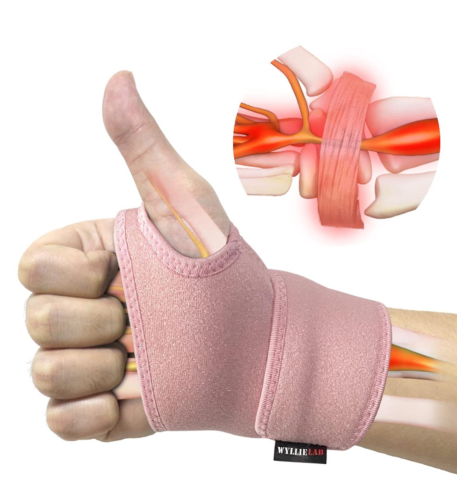 Wrist Brace for Carpal Tunnel - Adjustable Support Brace for Arthritis & Tendinitis - Pain Relief Compression Wrap - Pink (Single) - Buy Online on GoSupps.com