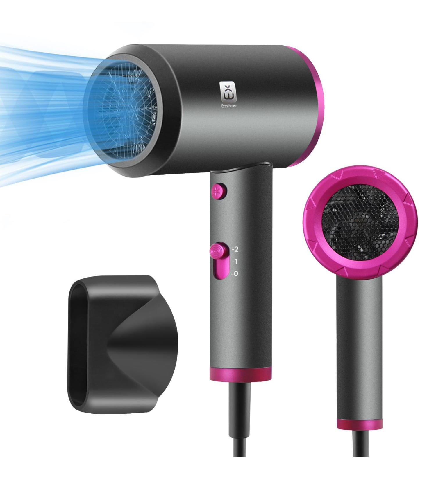 Professional hair dryer 2000W fast drying 2 speeds 1 styling nozzles cold air button constant temperature - Buy Online on GoSupps.com