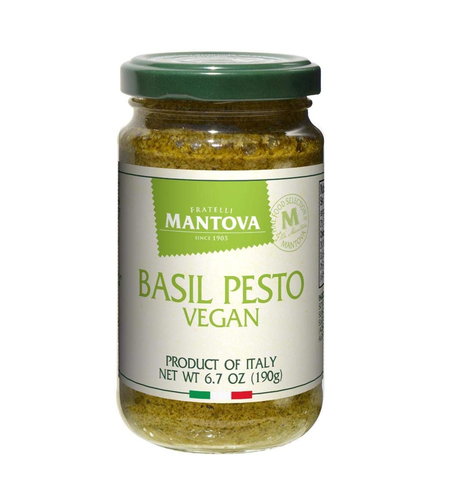 Mantova Vegan Basil Pesto 6.7oz (Pack of 2) - Authentic Italian Recipe - Buy Online on GoSupps.com