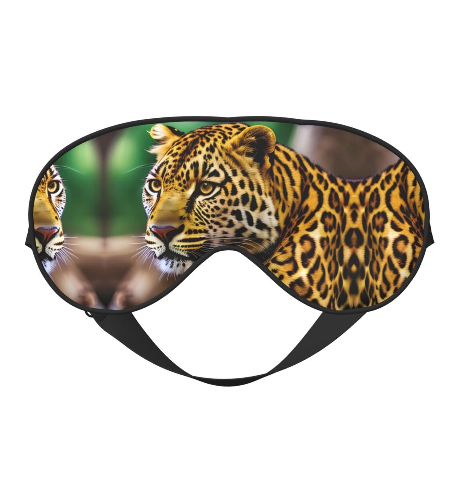 Yellow Leopard Print Sleep Mask | Adjustable & Breathable Eye Mask for Comfortable Sleep - Shop Internationally - Buy Online on GoSupps.com