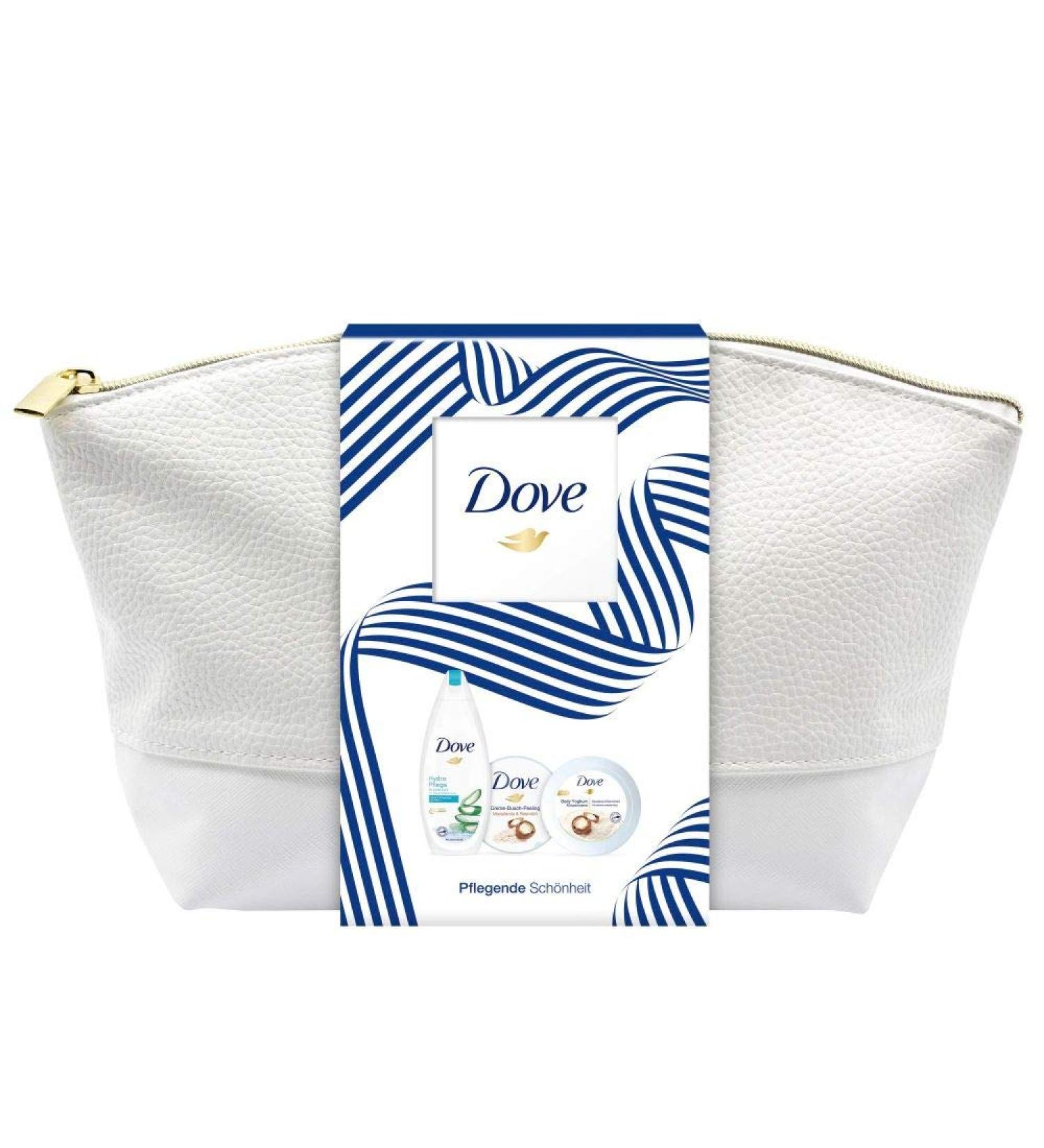 Dove Nursing Beauty Gift Set - Silky-Smooth Skin with Shower Gel Cream-Peeling & Body Yoghurt in Cultural Bag | 250ml + 225ml + 250ml - Shop Internationally! - Buy Online on GoSupps.com