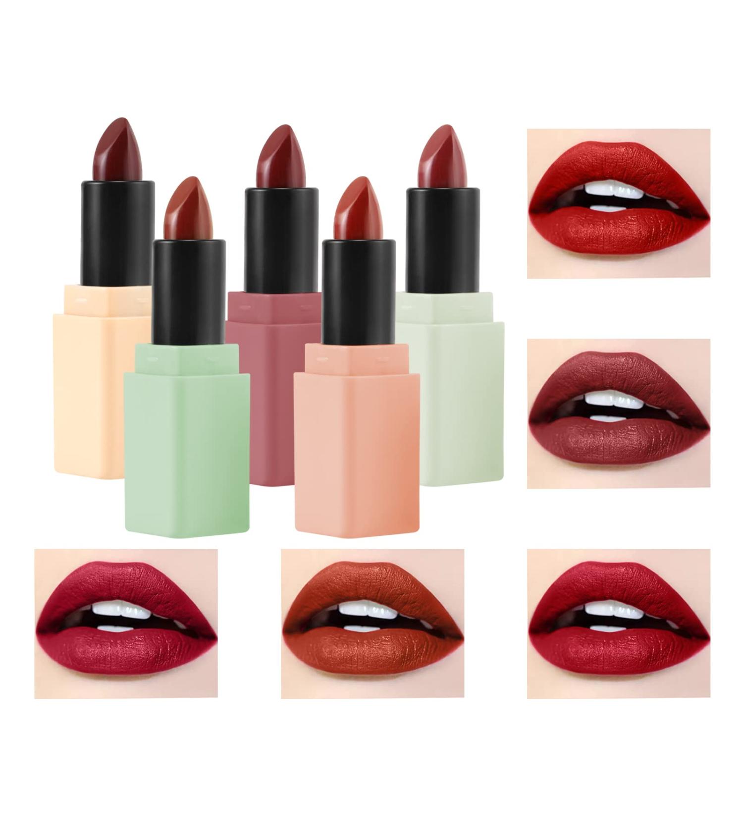 BOOBEES 5 Colors Lipstick Set | Moisturizing Lip Gloss & High-Pigmented Makeup for Women | Long-Lasting & International Shipping - Buy Online on GoSupps.com