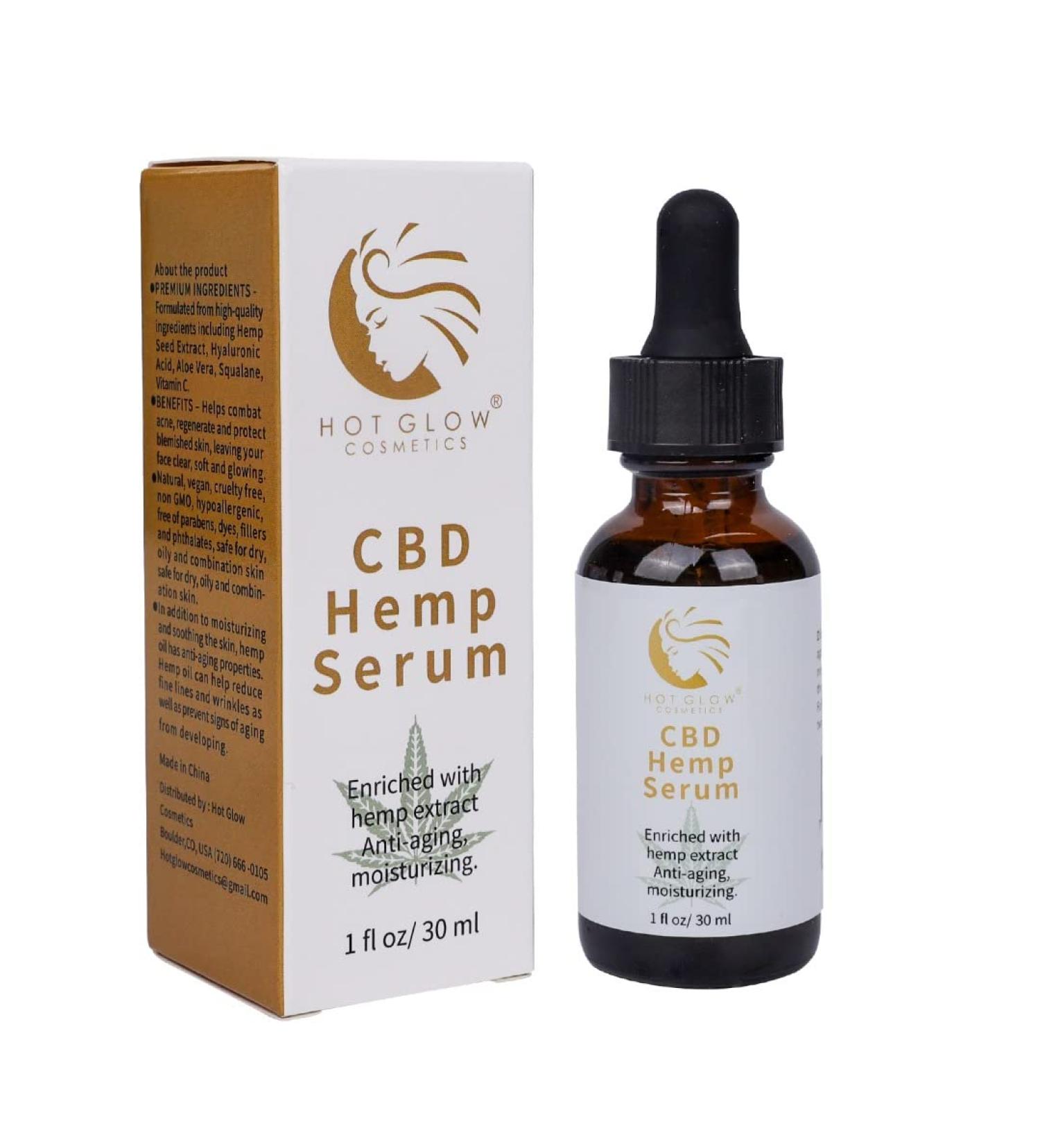 Organic Hemp Serum with Hemp Seed Extract Vitamin C Aloe Vera - Anti-Aging & Moisturizing (1oz) - International Shipping Available - Buy Online on GoSupps.com