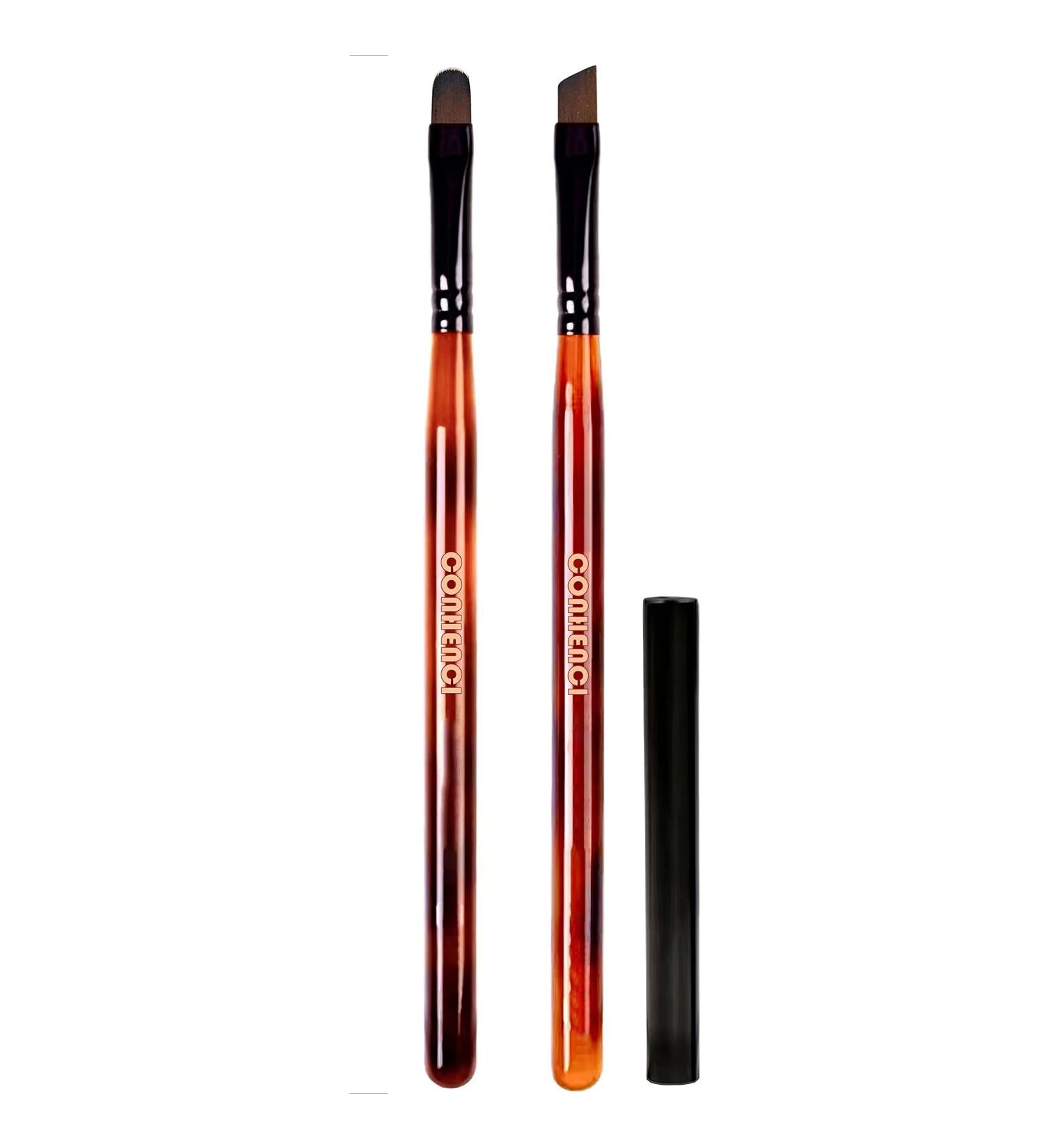 CONHENCI 2PCS Nail Polish Clean Up Brush Set - Round & Angled Fingernail Art Remover Brushes in Brown - Buy Online on GoSupps.com