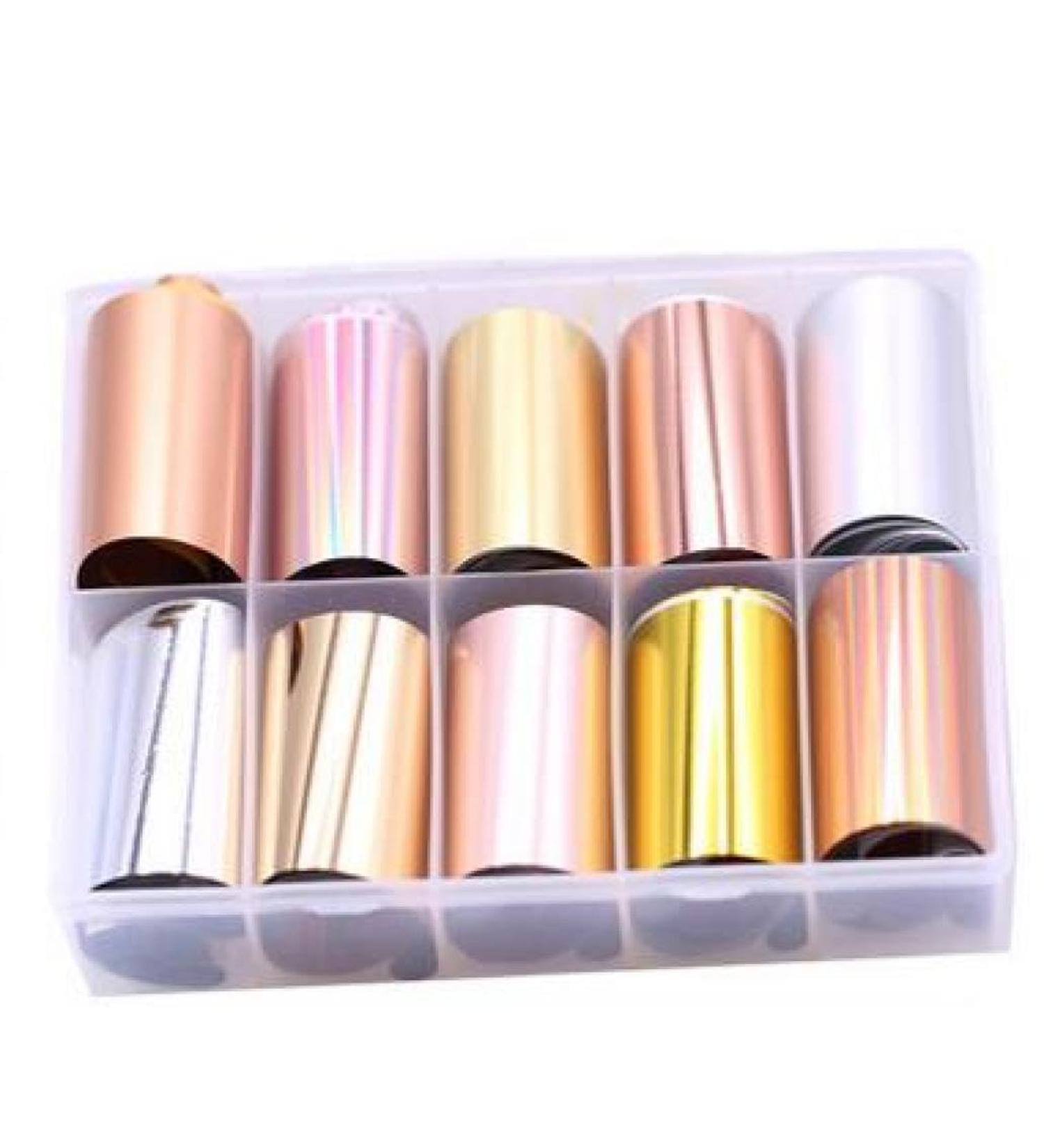 Nail Art Foil Mirror Nail Foil Transfer Sticker DIY Manicure Decoration 10 Rolls foil paper for nails