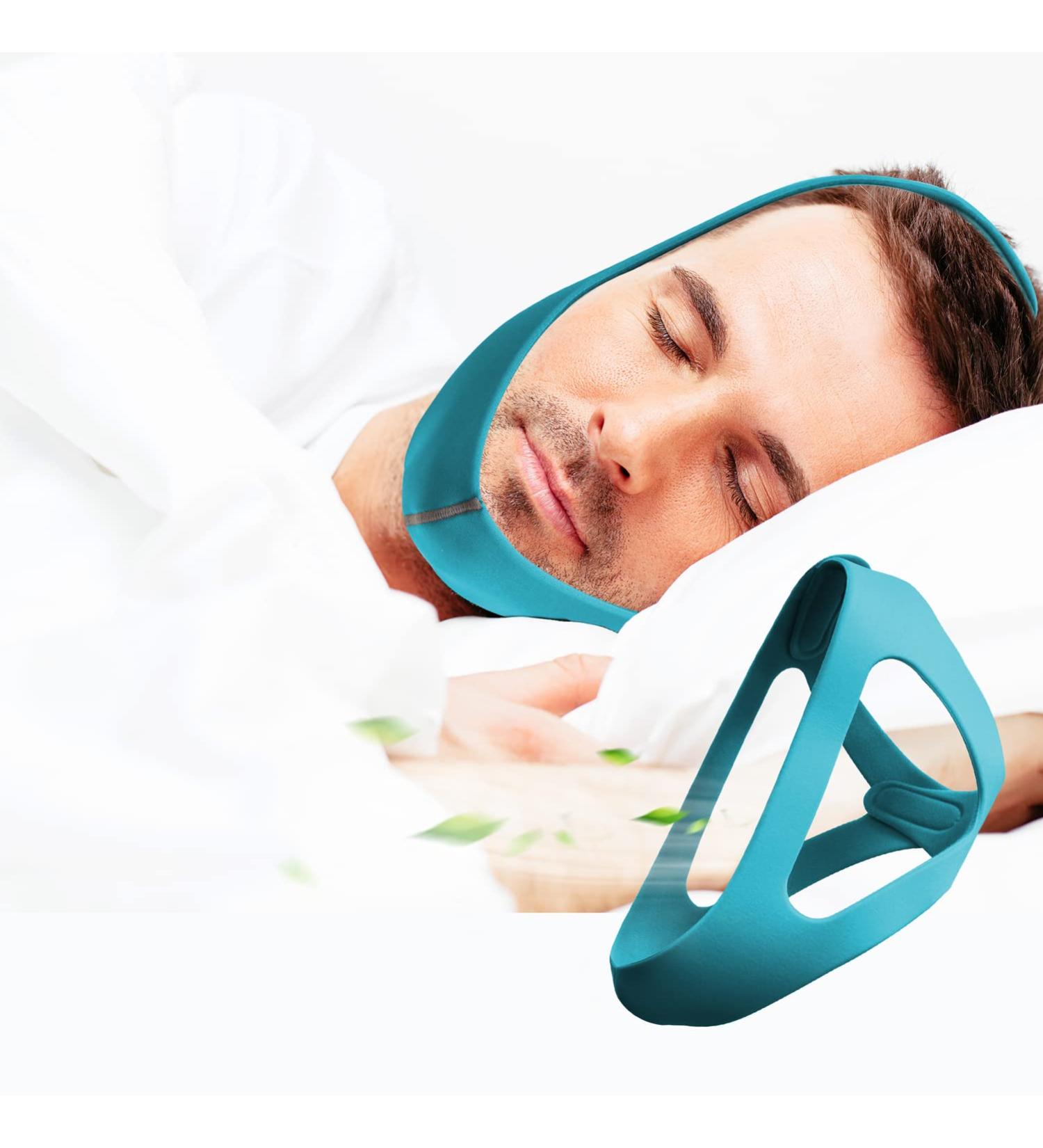 Babyfond Upgrade Anti Snore Chin Strap - Adjustable & Breathable Sleep Aid for Men Women - Stop Snoring CPAP Users - Larger Jaw Support Belt (Blue) - Buy Online on GoSupps.com