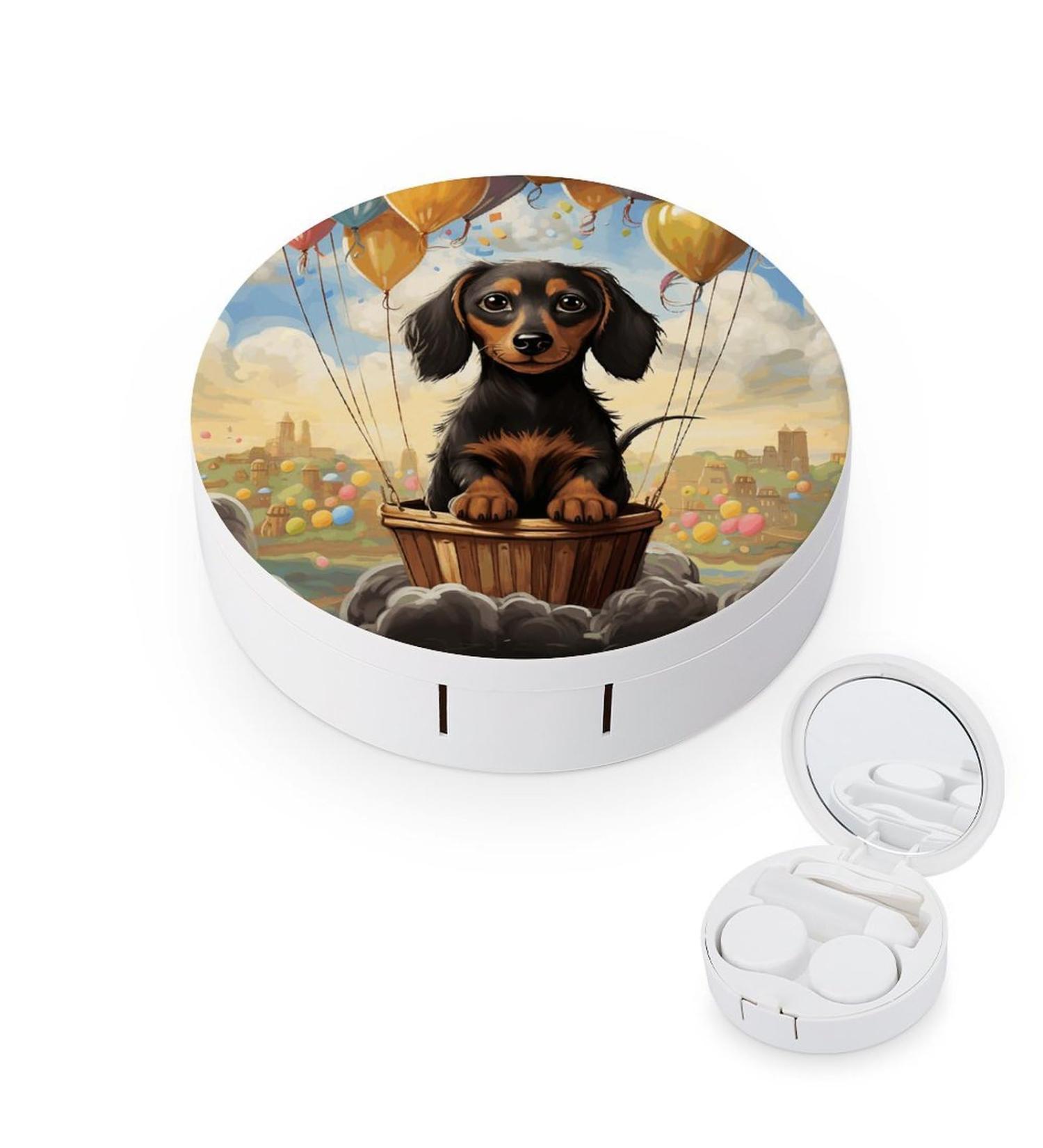 Dachshund Hot Air Balloon Contact Lens Case | Travel Box & Care Accessories - Buy Online on GoSupps.com
