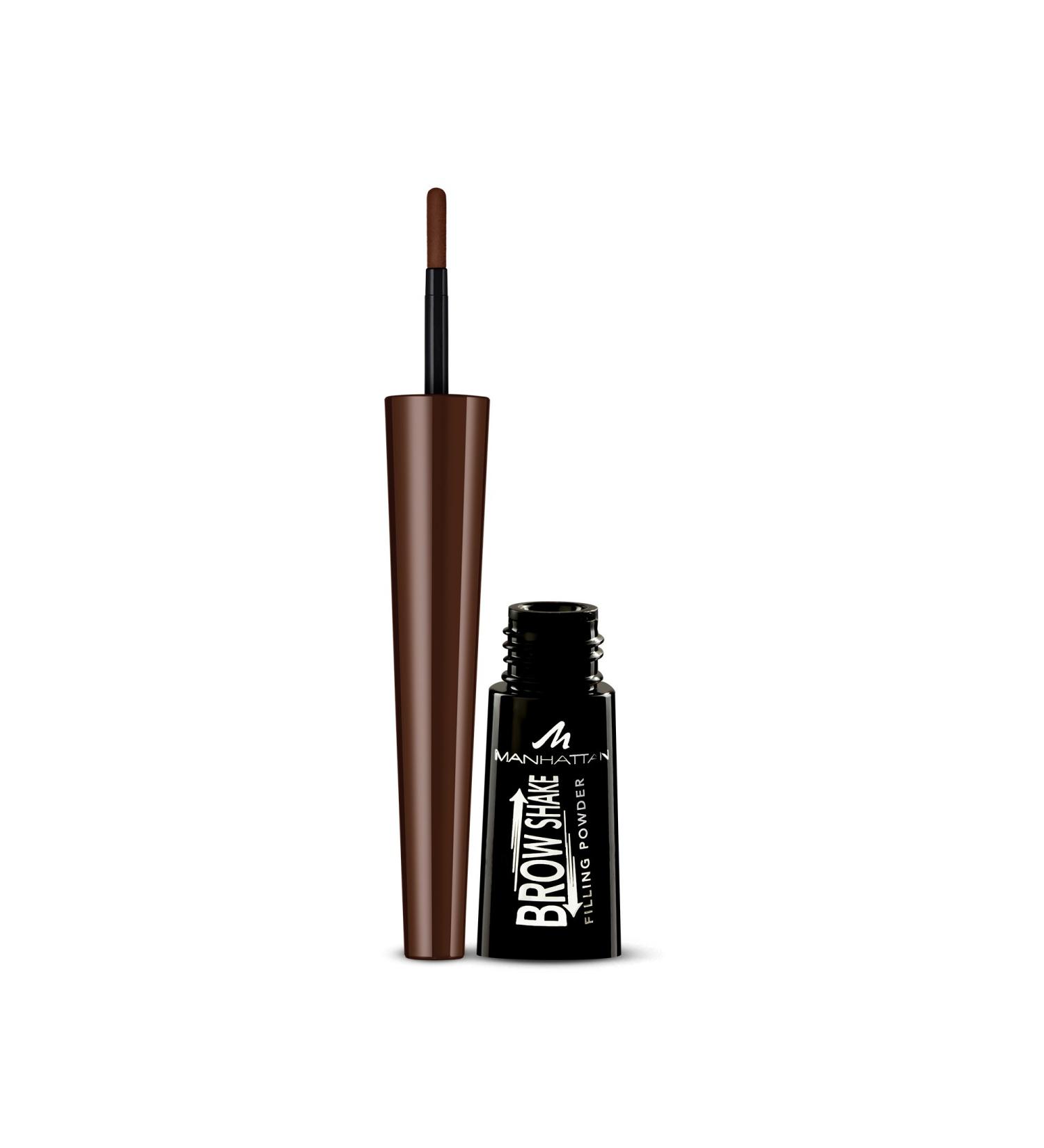 Manhattan Brow Shake Filling Powder - 2in1 Eyebrow Powder & Eyeliner Dark Brown 003 Perfect for Defined Eyebrows & Smokey Eyes - 2.5g - Buy Online on GoSupps.com