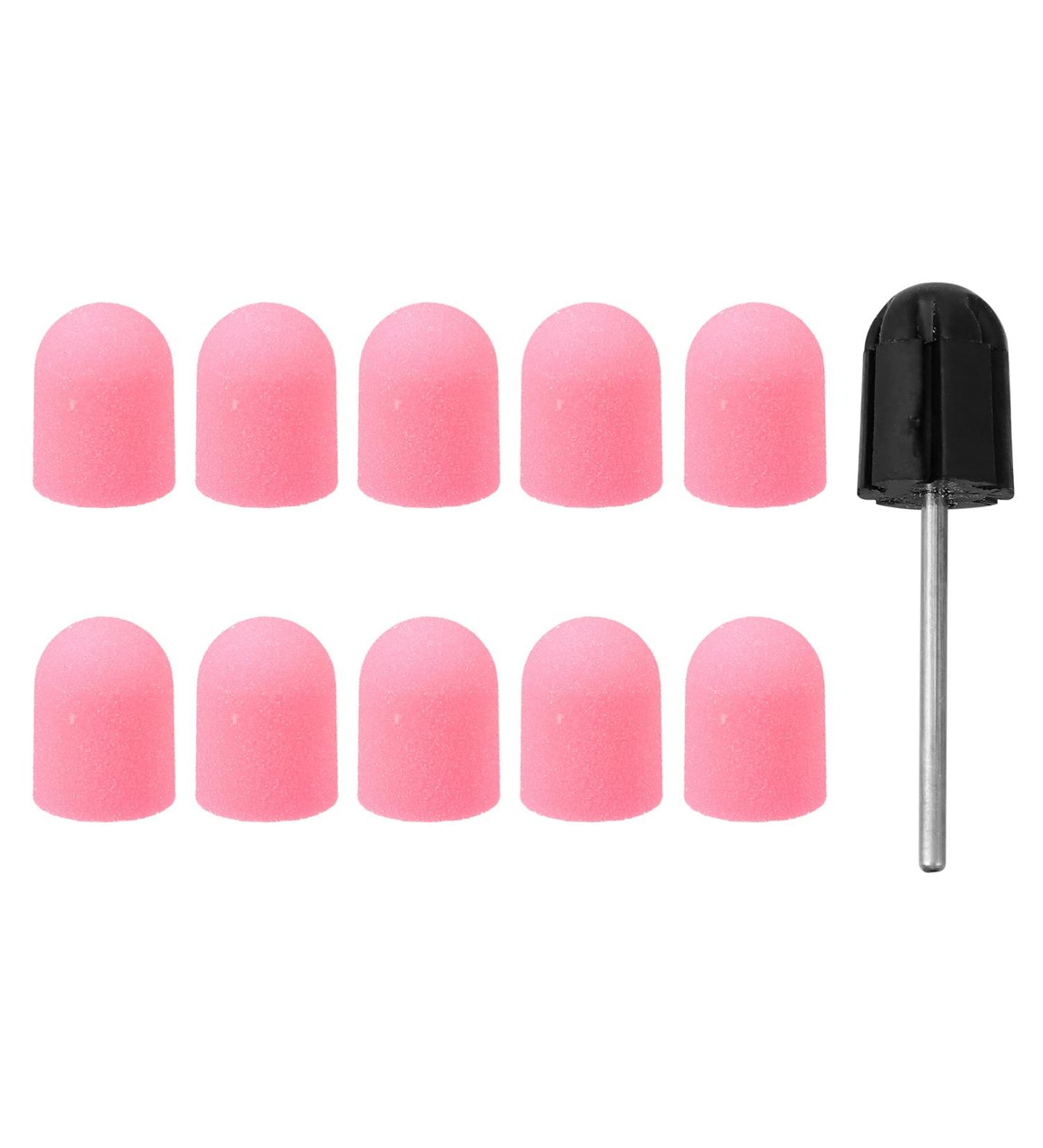 Lurrose 10 St Grinding Sand Cap - Polier Cap Replacement for Nail Drill & Acrylic Nails - Pink Grinding Wheels Bit Caps - Buy Online on GoSupps.com