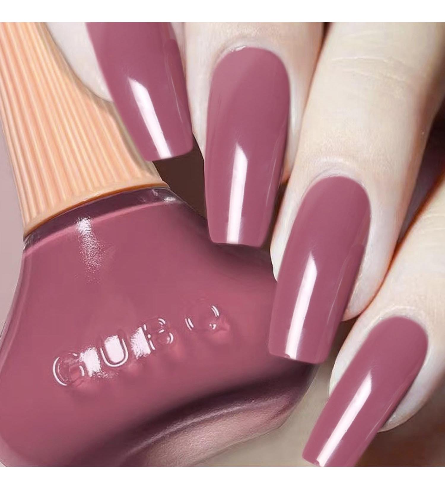 DouborQ Dark Pink Nail Polish Long-lasting Glossy Nail Art Varnish (42) Dark Pink-42 - Buy Online on GoSupps.com