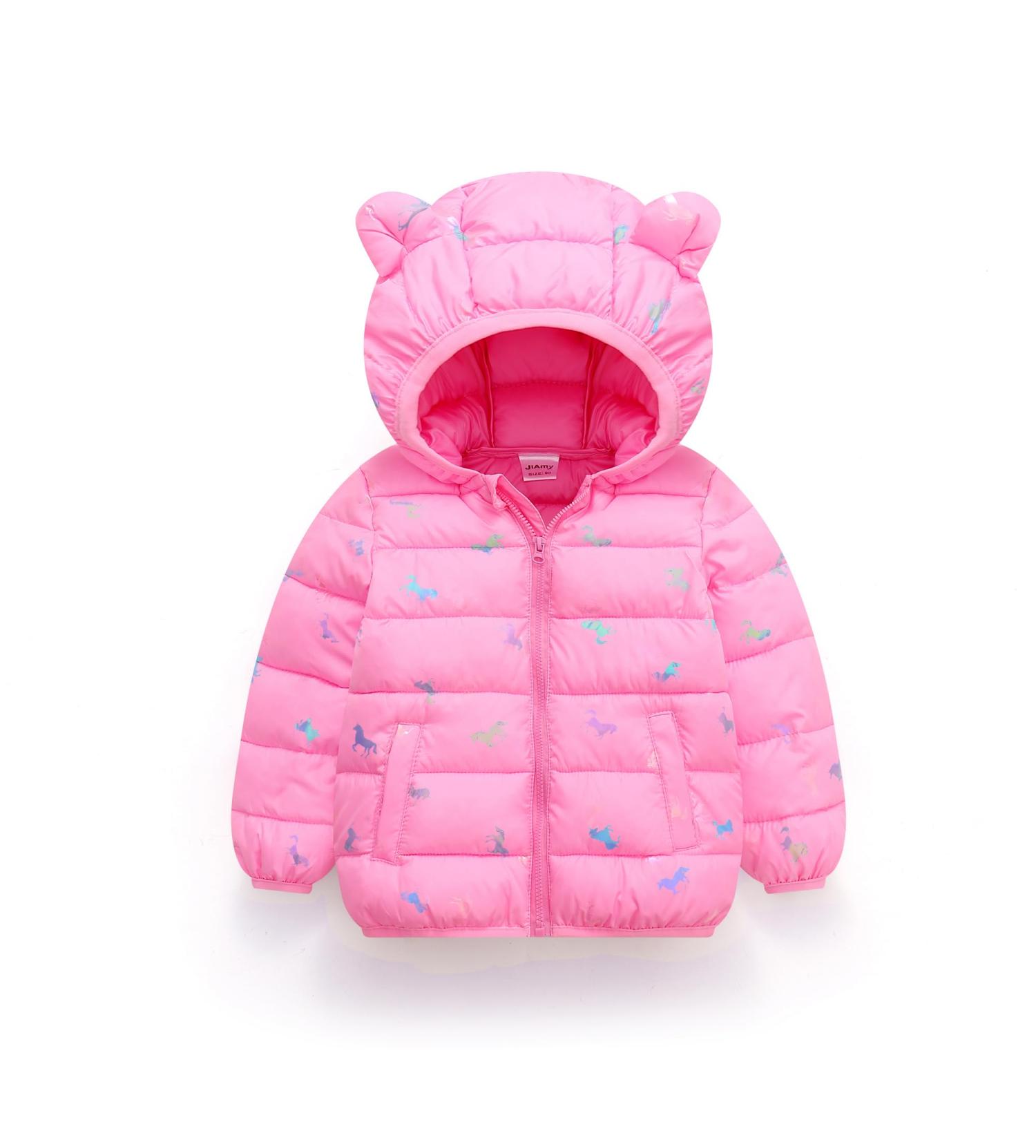 Kids Hooded Winter Puffer Coat - Toddler Waterproof & Lightweight Jacket, Long Sleeve Outwear for Boys Girls (12-18 Months, Pink) - Buy Online on GoSupps.com