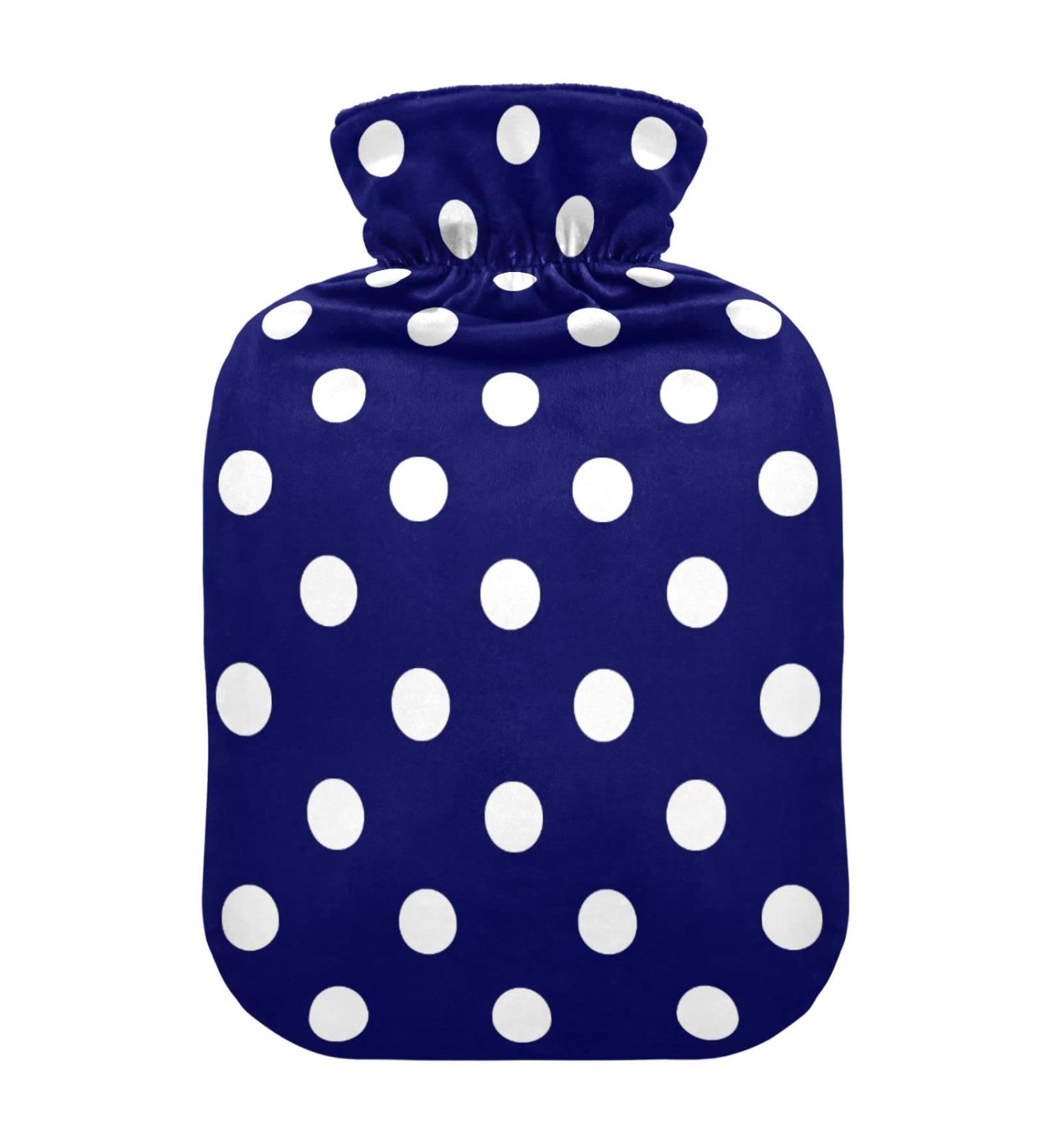 Dotted Hot Water Bottle with Cover - 2L Pain Relief & Sports Injury Warmer for Hands & Feet - International Shipping Available - Buy Online on GoSupps.com