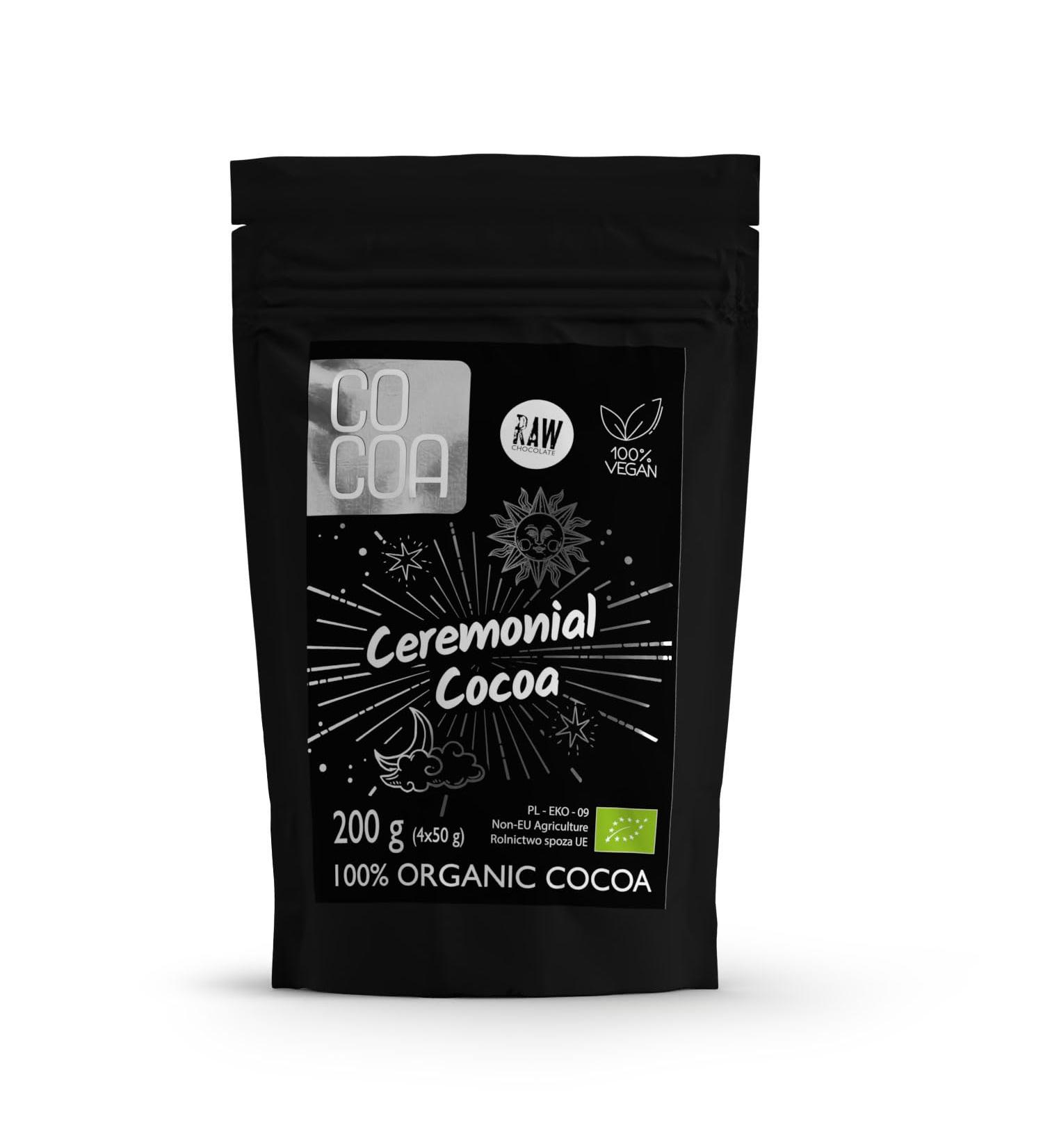 Ceremonial cocoa 100% organic chocolate 200g - PAK GROUPE/sugar-free RAW chocolate made from unroasted cocoa beans classic dark chocolate. - Buy Online on GoSupps.com
