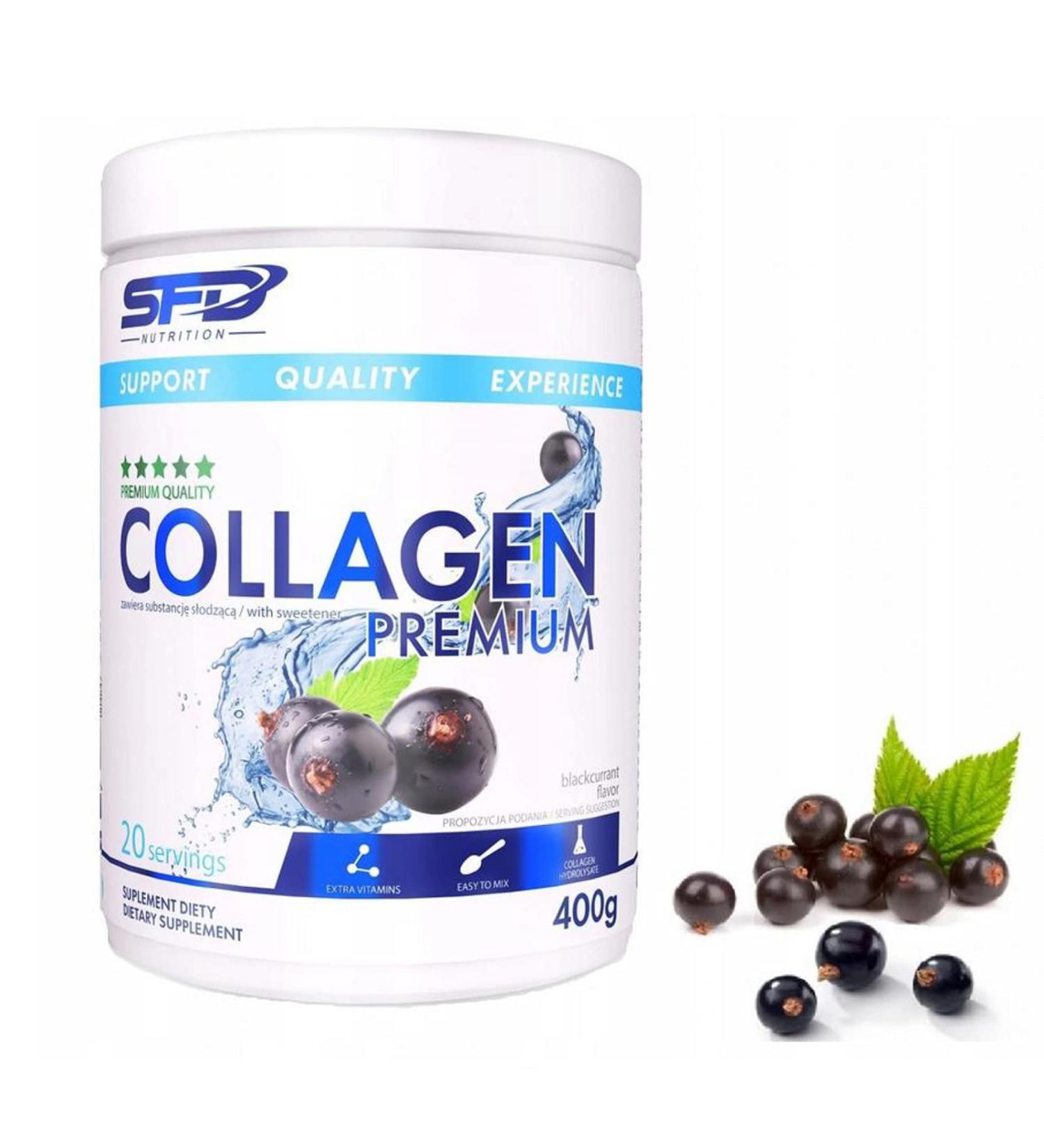 SFD Collagen Premium Complex Powder Food Supplement - Collagen MSM Vitamin C Hyaluron Protein - Protects Joints Cartilage Improves Skin Appearance Hair Nails 400g - Buy Online on GoSupps.com