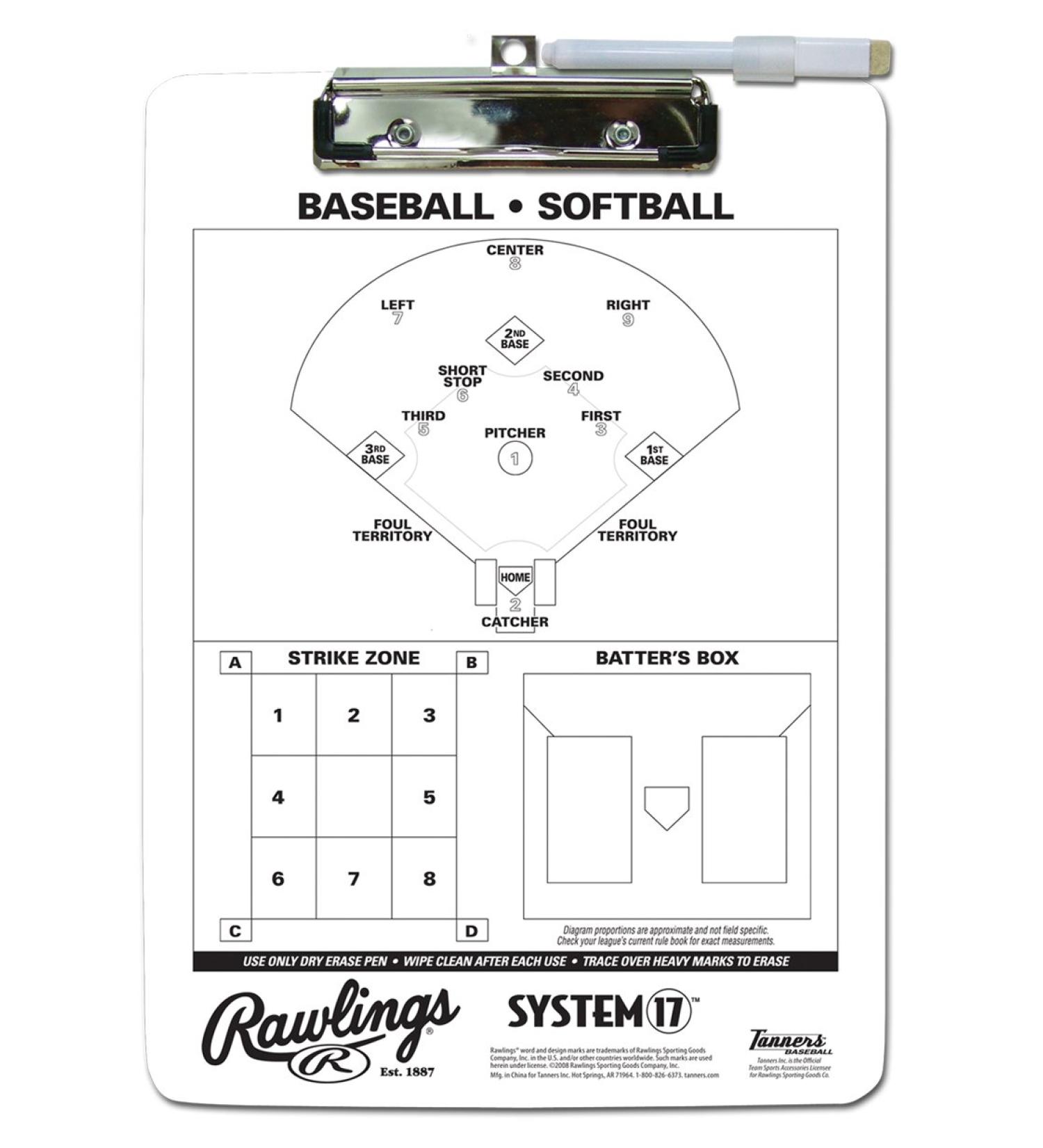 Rawlings | Dry-Erase Coach's Clipboard | Baseball/Softball - Buy Online on GoSupps.com