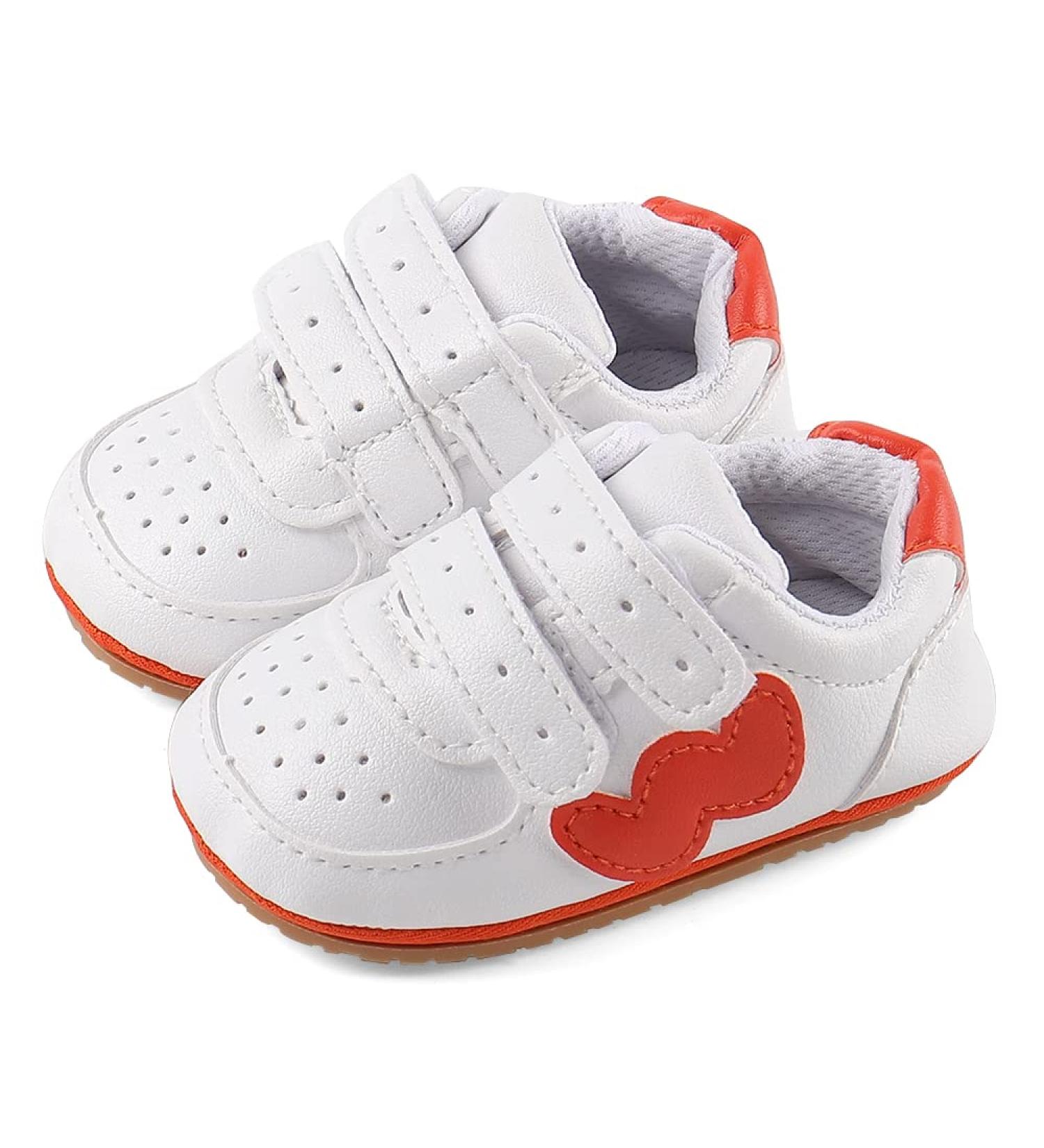 Cheerful Mario Baby First Walking Shoes | Soft PU Leather Prewalkers | Anti-Slip Sole 6-12 Months | Orange - Buy Online on GoSupps.com