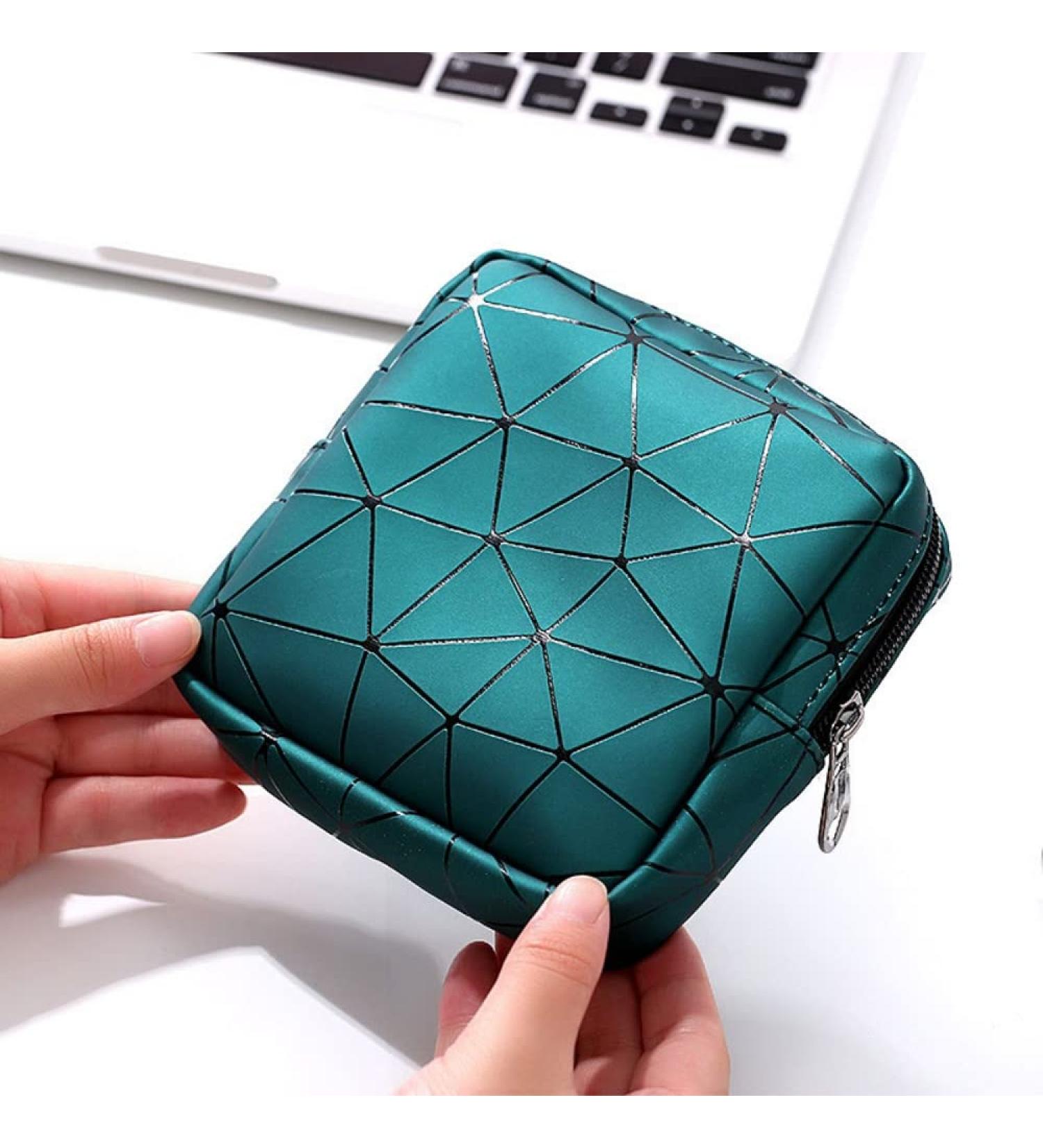 Portable Menstrual Cup & Sanitary Napkin Storage Bag - Green | Ideal for Teen Girls & Women - Buy Online on GoSupps.com