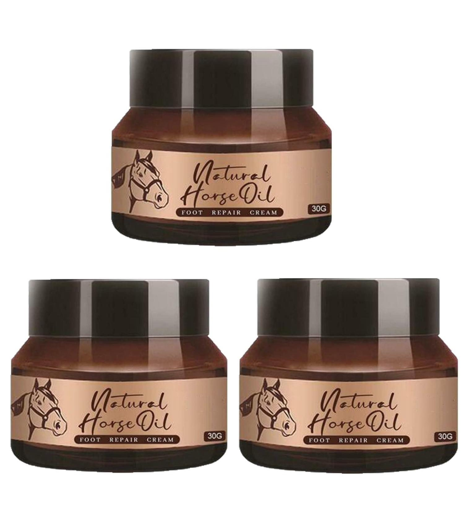 Natural Horse Oil Foot Repair Cream - Anti Cracking Skin Moisturizer for Rough Dry & Cracked Heels - 3PCS for Men & Women - Buy Online on GoSupps.com