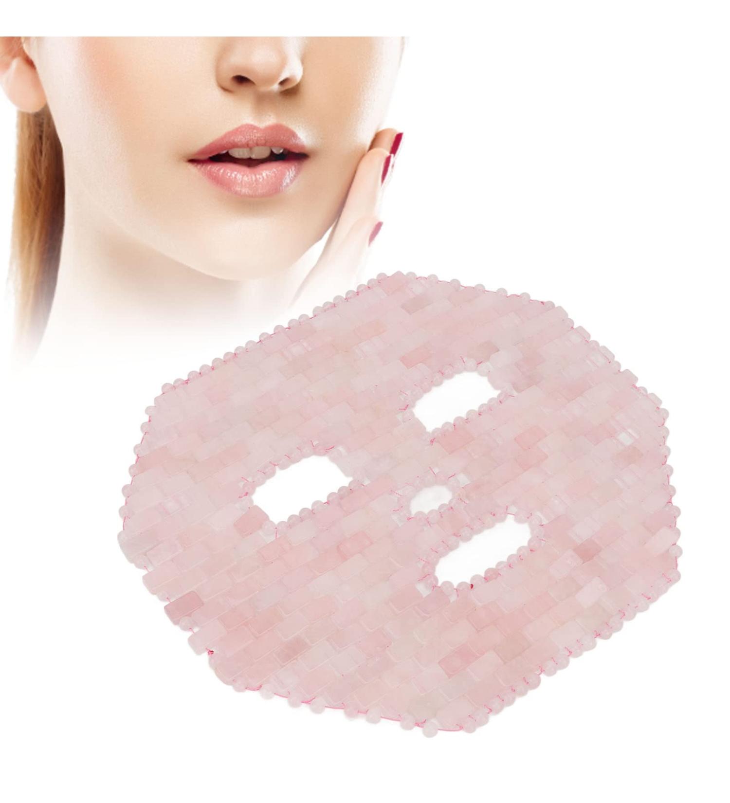 Brrnoo Jade Facial Mask Sleep Mask Quartz Facial Mask Cooling Natural Jade Premium Anti-Aging Facial Sleep Mask Hot and Cold Face Mask Jade Eye Mask for Spa Dark Circles (Quartz Rose) - Buy Online on GoSupps.com
