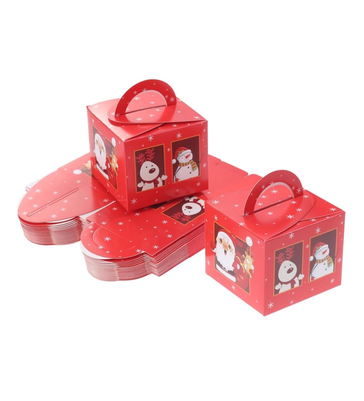 24pcs Box Christmas Party Favor Christmas Cookie Container Christmas Bags Packing Box Candy Box 24pcs Red - Buy Online on GoSupps.com