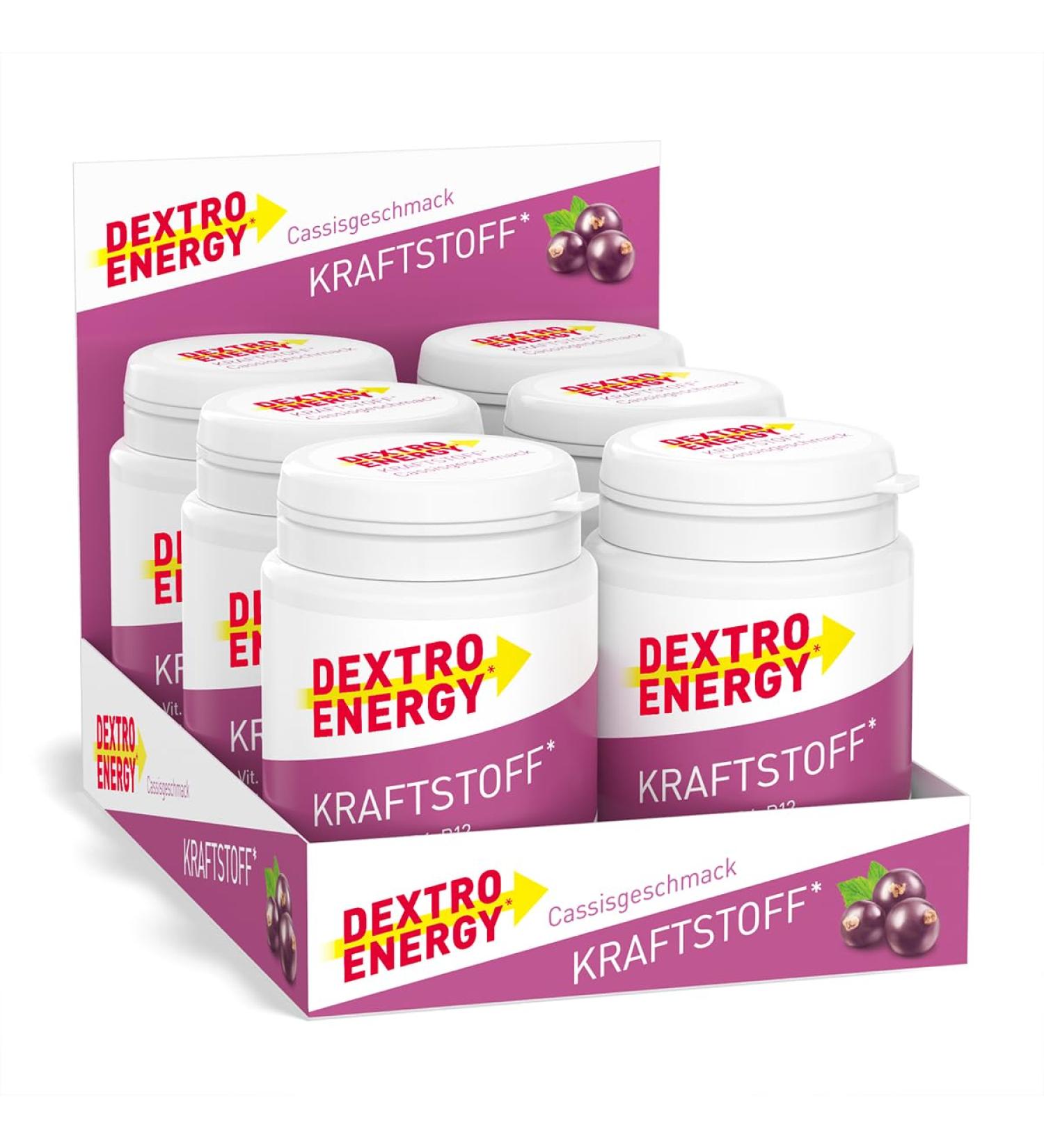 Dextro Energy Fuel Cassis + B Vitamins - 6x68g Pack | Quick Energy & Focus Boost - Buy Online on GoSupps.com