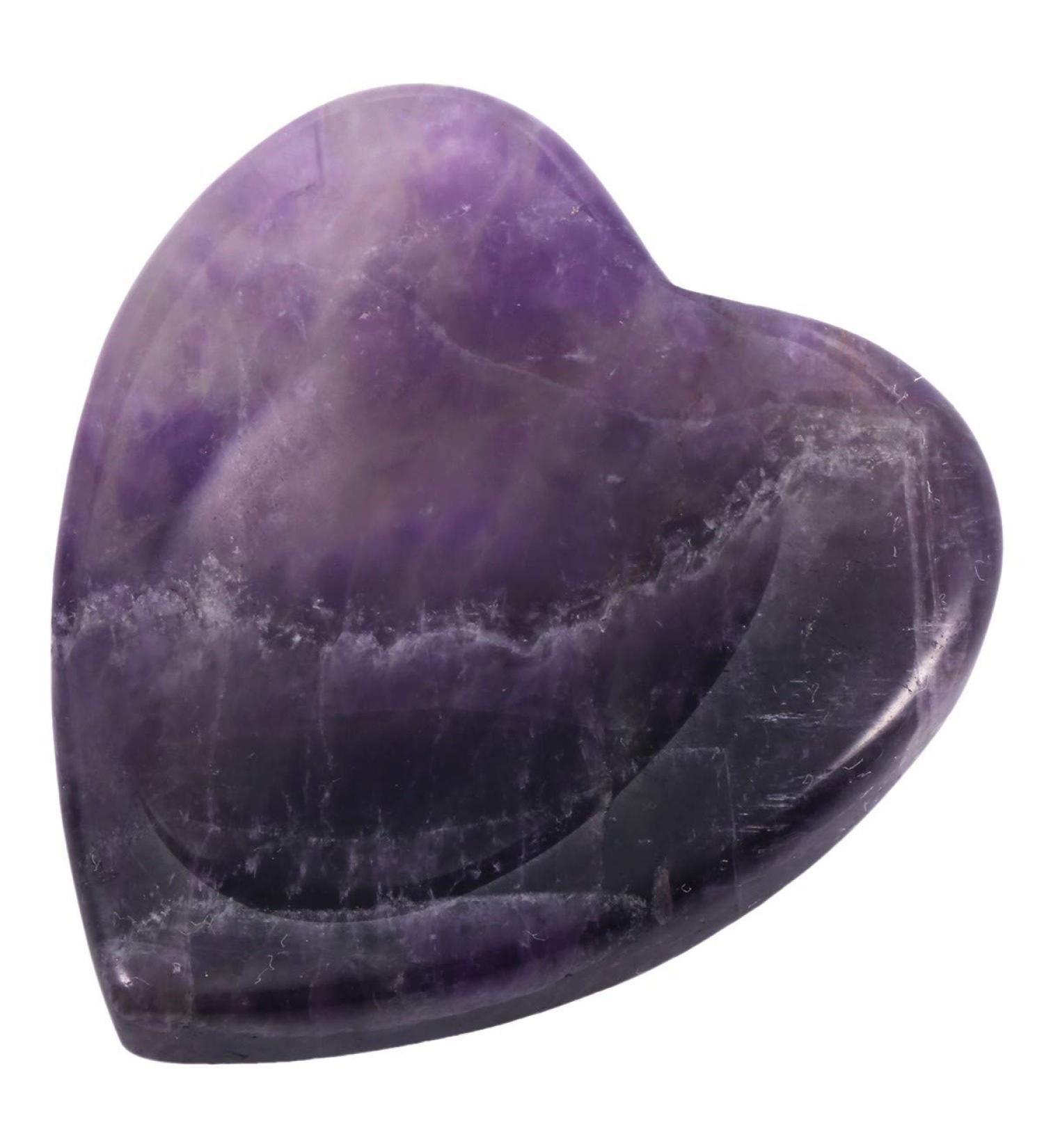 MookaiTedecor Amethyst Thumbstone Crystal Massage Stones for Healing Reiki - Pack of 2 Heart-Shaped Gemstones (47x44x7mm) - Buy Online on GoSupps.com
