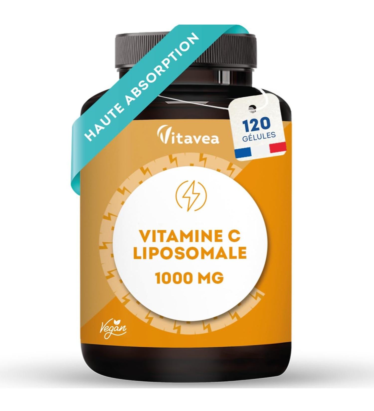 Vitamine C Liposomale 1000mg Haute Absorption - 120 G lules Vegan - Antioxydant Anti-Fatigue Immunit Adulte - Fabriqu en France - Vitavea - Buy Online on GoSupps.com