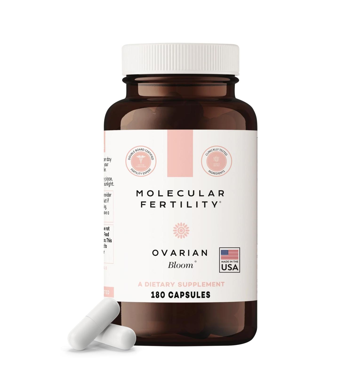 Molecular Fertility Ovarian Bloom - Doctor Formulated Fertility Supplement for Women - Egg Cell Health Ovulatory Function Reproductive Wellness - 40:1 Myo-Inositol & D-Chiro Inositol - 30 Day Supply - Buy Online on GoSupps.com