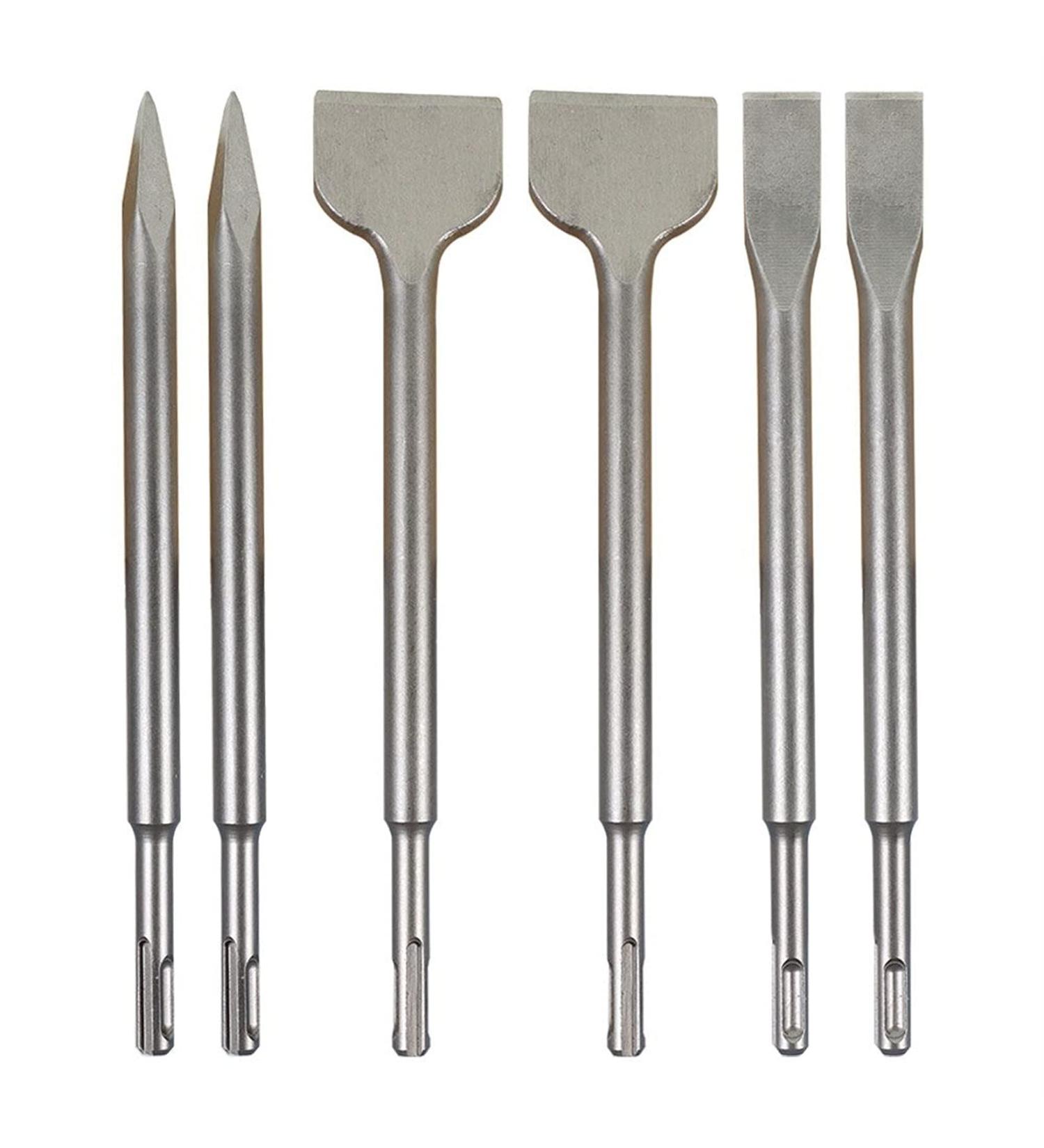 findmall 6-Piece SDS Plus Chisel Set  40Cr Steel Concrete Drill Bit Set  Rotary Hammer Bits Chisel Set Including Point Chisel  20mm Flat Chisel  40mm Flat Chisel - Buy Online on GoSupps.com