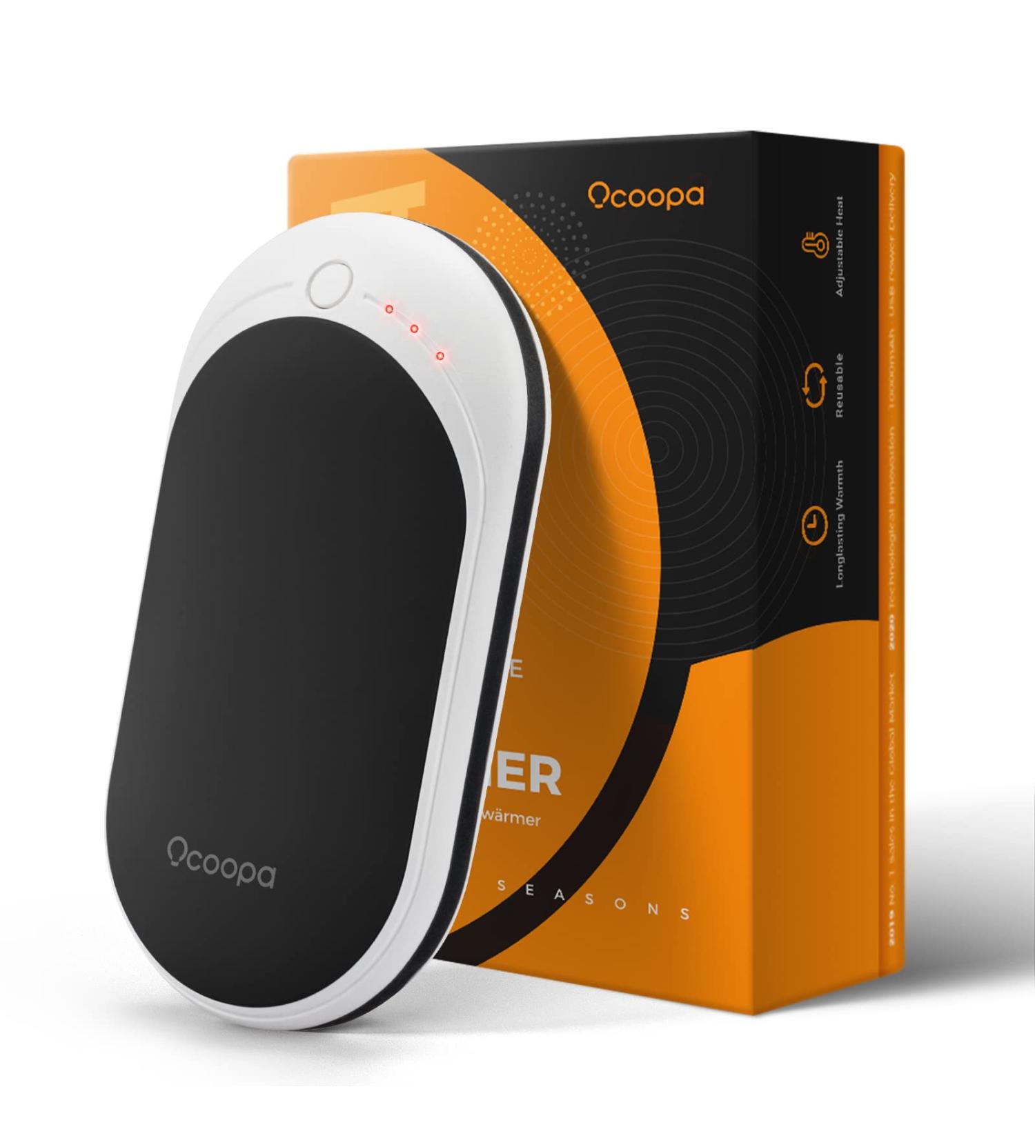 OCOOPA Hand Warmers Rechargeable 1 Pack 5200mAh Electric Portable Pocket Heater Heat Therapy Great for Raynauds Hunting Golf Camping Women Mens Gifts Classic Black - Buy Online on GoSupps.com