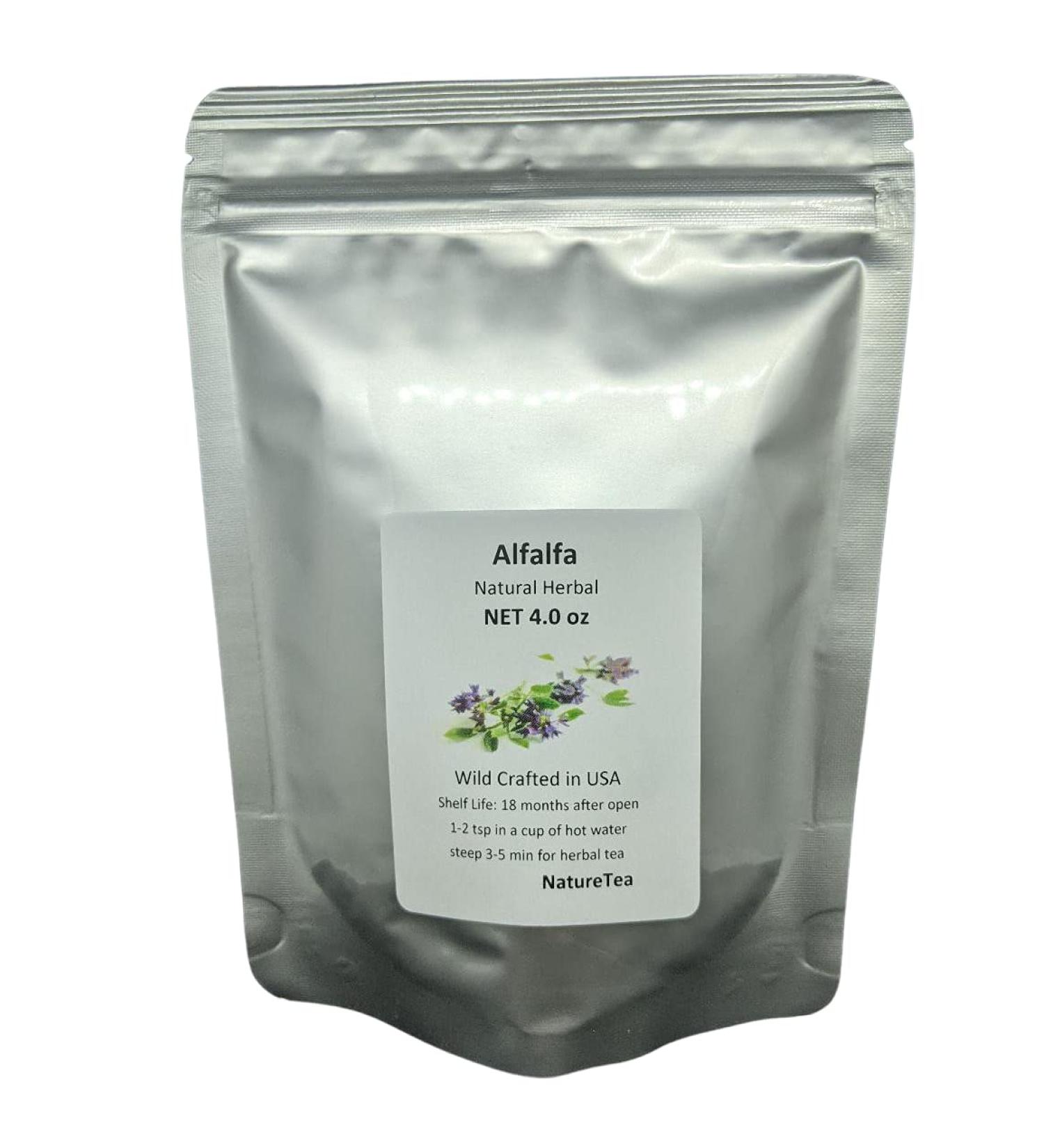 100% Natural Alfalfa - Medicago Sativa Loose Leaf c/s (4 oz) - Premium Quality - Buy Online on GoSupps.com