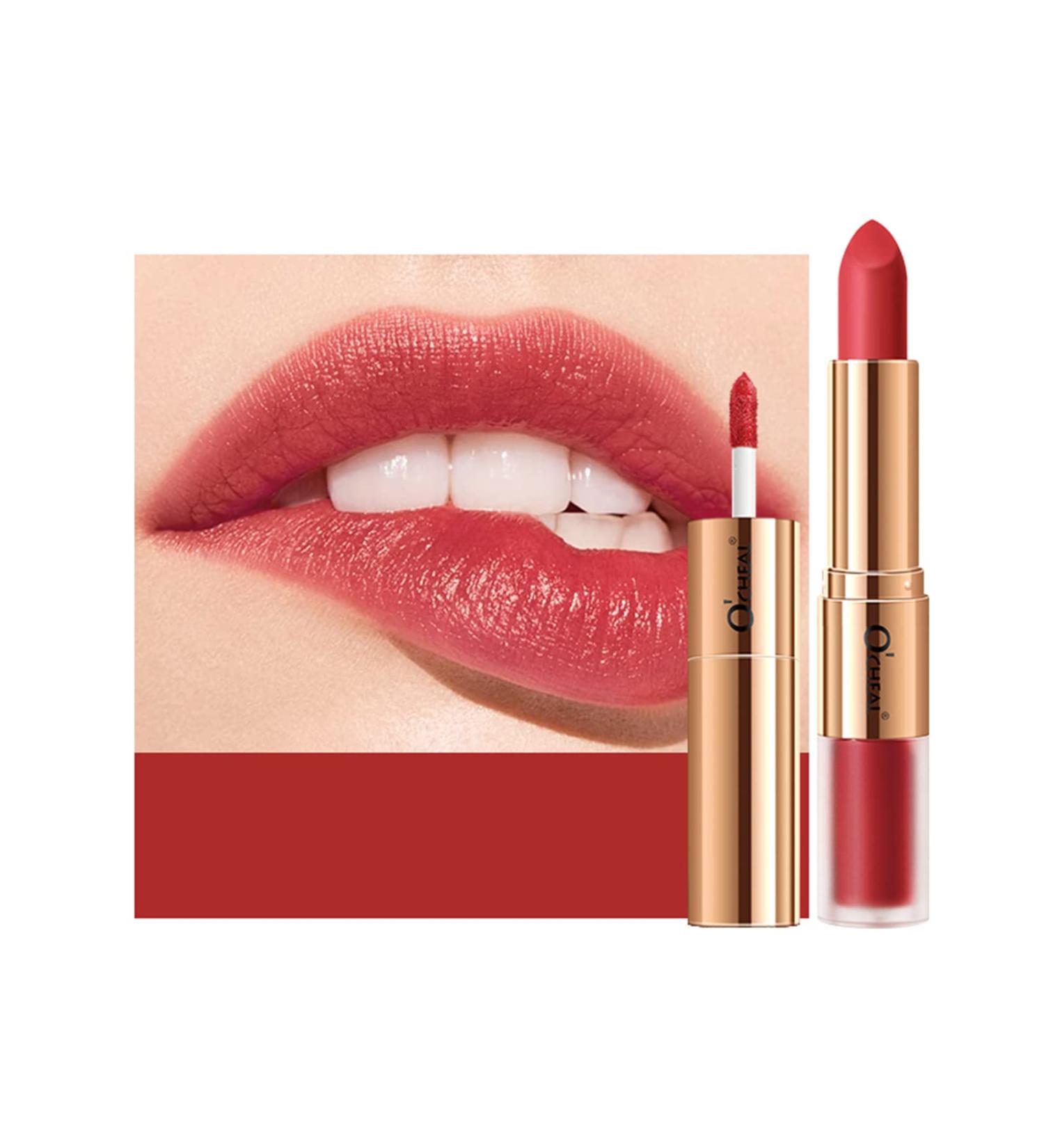 Kuailego Rose Gold 2-in-1 Matte & Liquid Lipstick Set - Nude Shade, Long-Lasting, Waterproof Velvet Finish (09) - Buy Online on GoSupps.com