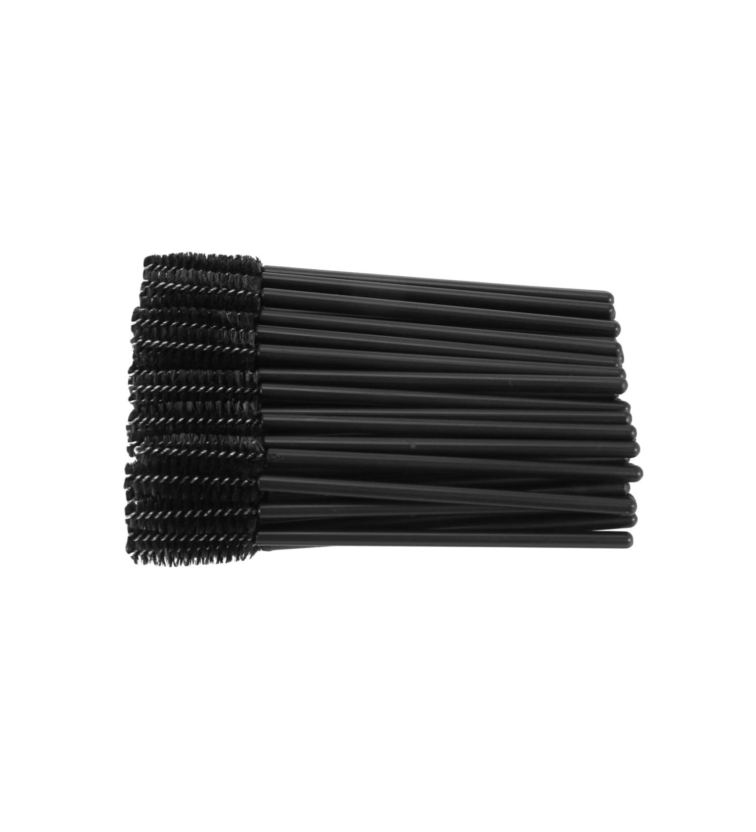 Latwne 50 pcs New Professional Disposable Eyelashes Mascara Brushes Cosmetic Brush Black - Buy Online on GoSupps.com