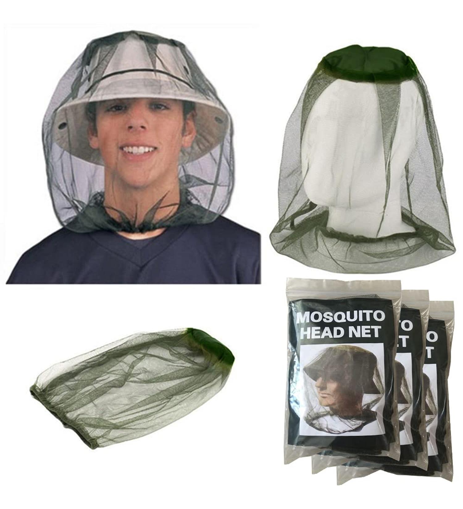 3pcs Mosquito Head Net Mesh Hat - Face Netting Cover for Sun Protection, Anti-Insects Bug Bee Keeper Outdoor Activities - Buy Online on GoSupps.com