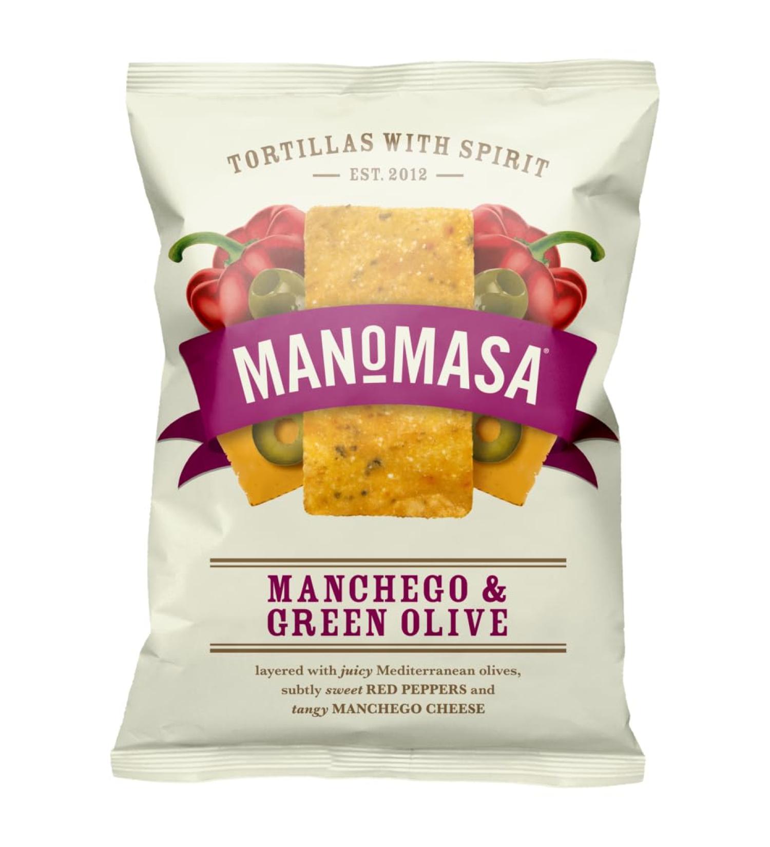 Manomasa Manchego & Green Olive Tortilla Crisps 140 g