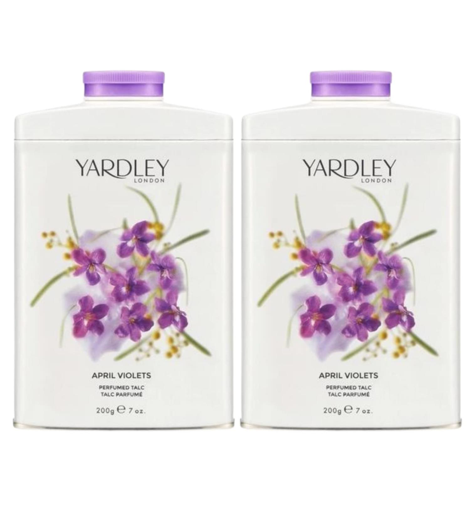 Yardley London April Violets Talc 2 Pack - Perfumed Talcum Powder for Women (2 x 200g) Fresh 200 g (Pack of 2) - Buy Online on GoSupps.com