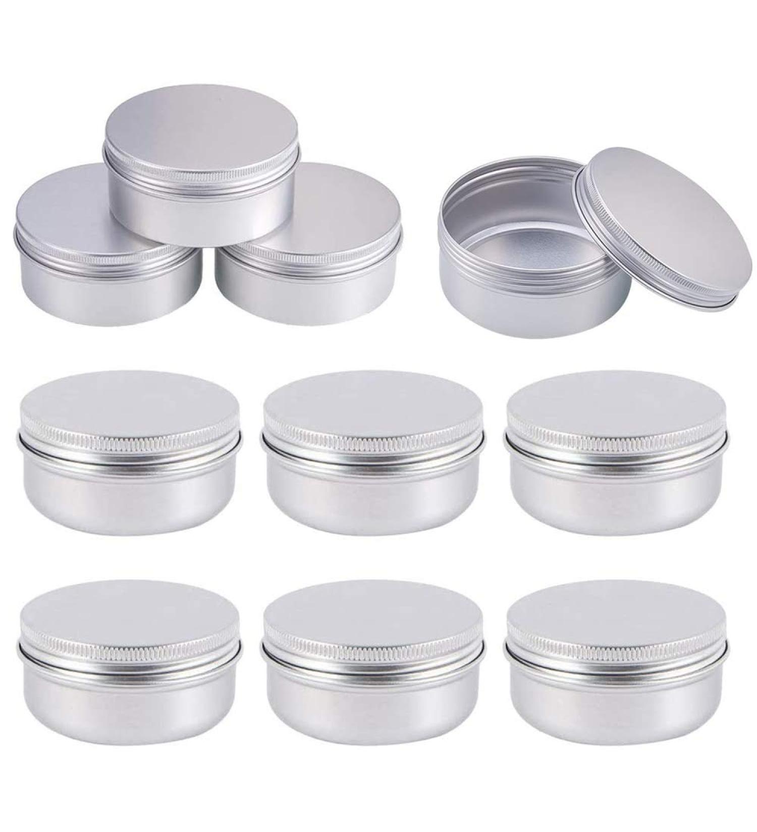 10 PCS 50ml Aluminum Tin Jars Balm Containers Travel Jars Containers Cosmetics Containers Pots Empty Cosmetic Containers with Screw Cap Lid for DIY Crafts Cosmetics Salve Cream Candle Lip Balm Travel - Buy Online on GoSupps.com