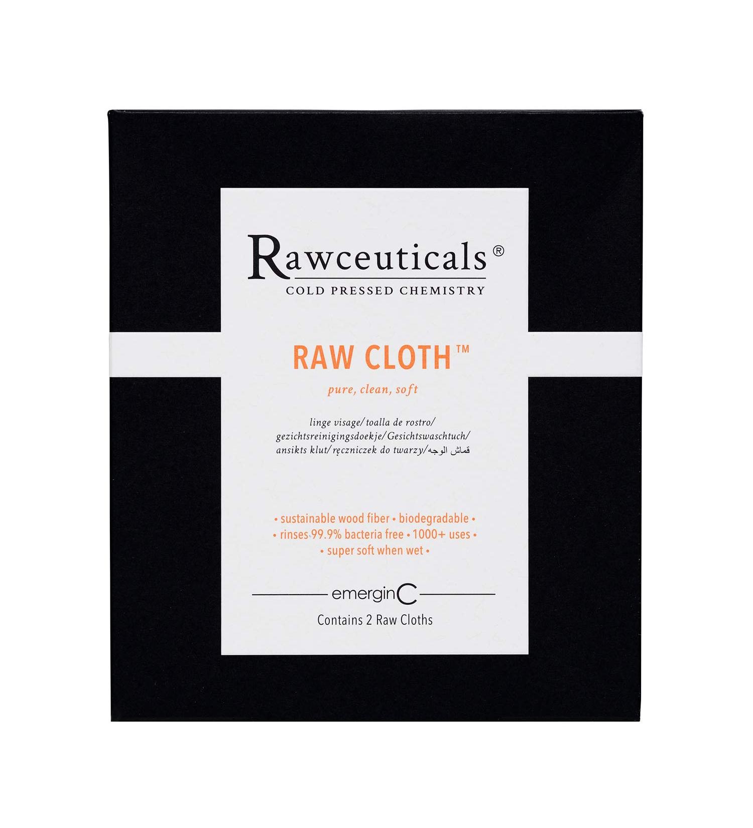 emerginC Rawceuticals Raw Cloth - Eco-Friendly Reusable Facial Wipes (2 Cloths) | Sustainable Skincare Solution for All Skin Types - Buy Online on GoSupps.com