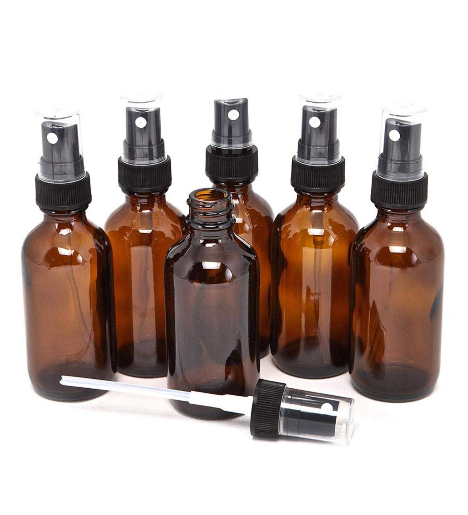 Suneast 5 Pack Small Brown Glass Spray Bottles - 30ml Fine Fog Atomizer for Perfume & Aromatherapy - Durable & Versatile - Buy Online on GoSupps.com